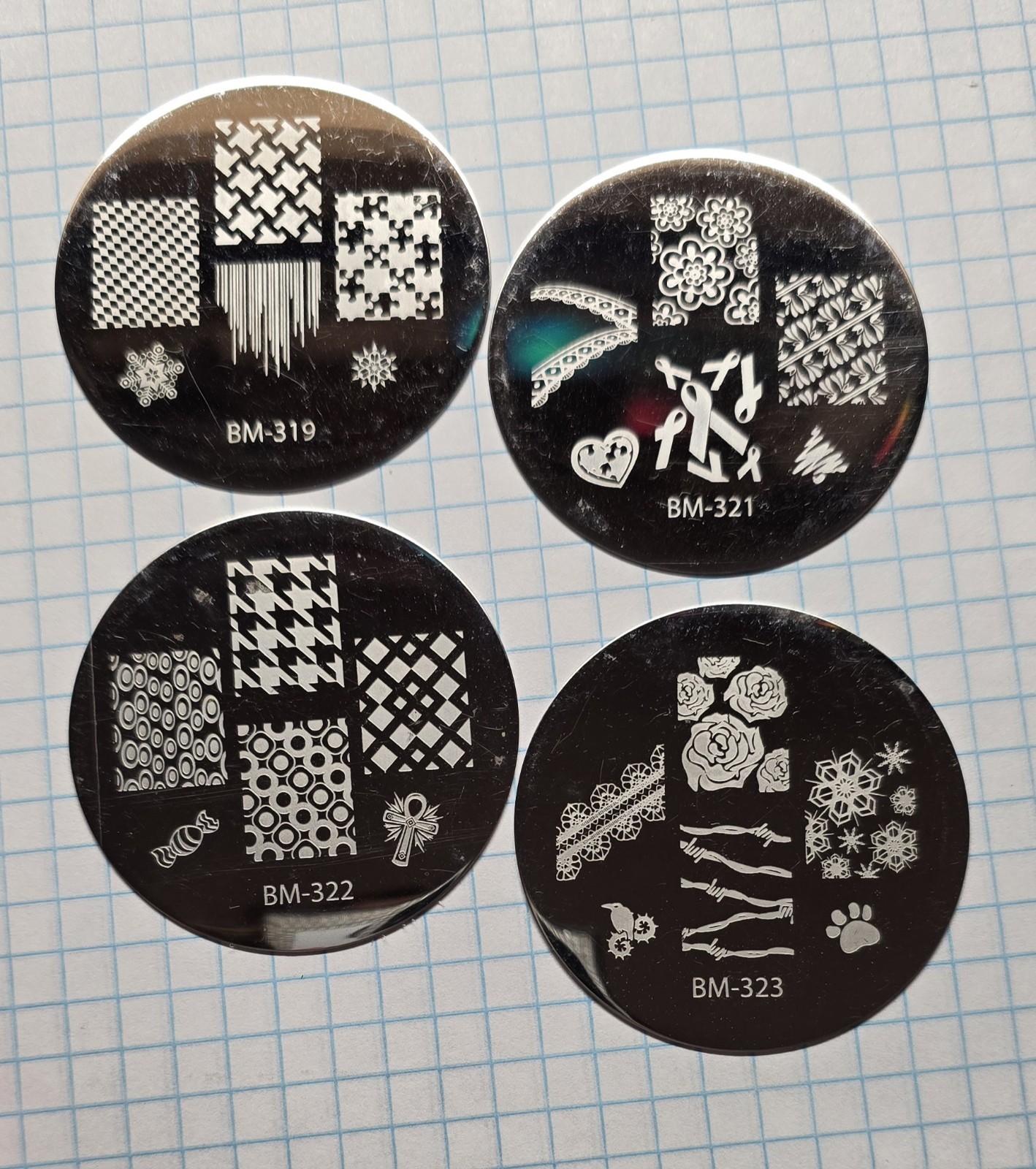 Bundle Monster Maniology Nail Stamp Round Plates Destash Lot 300 Series