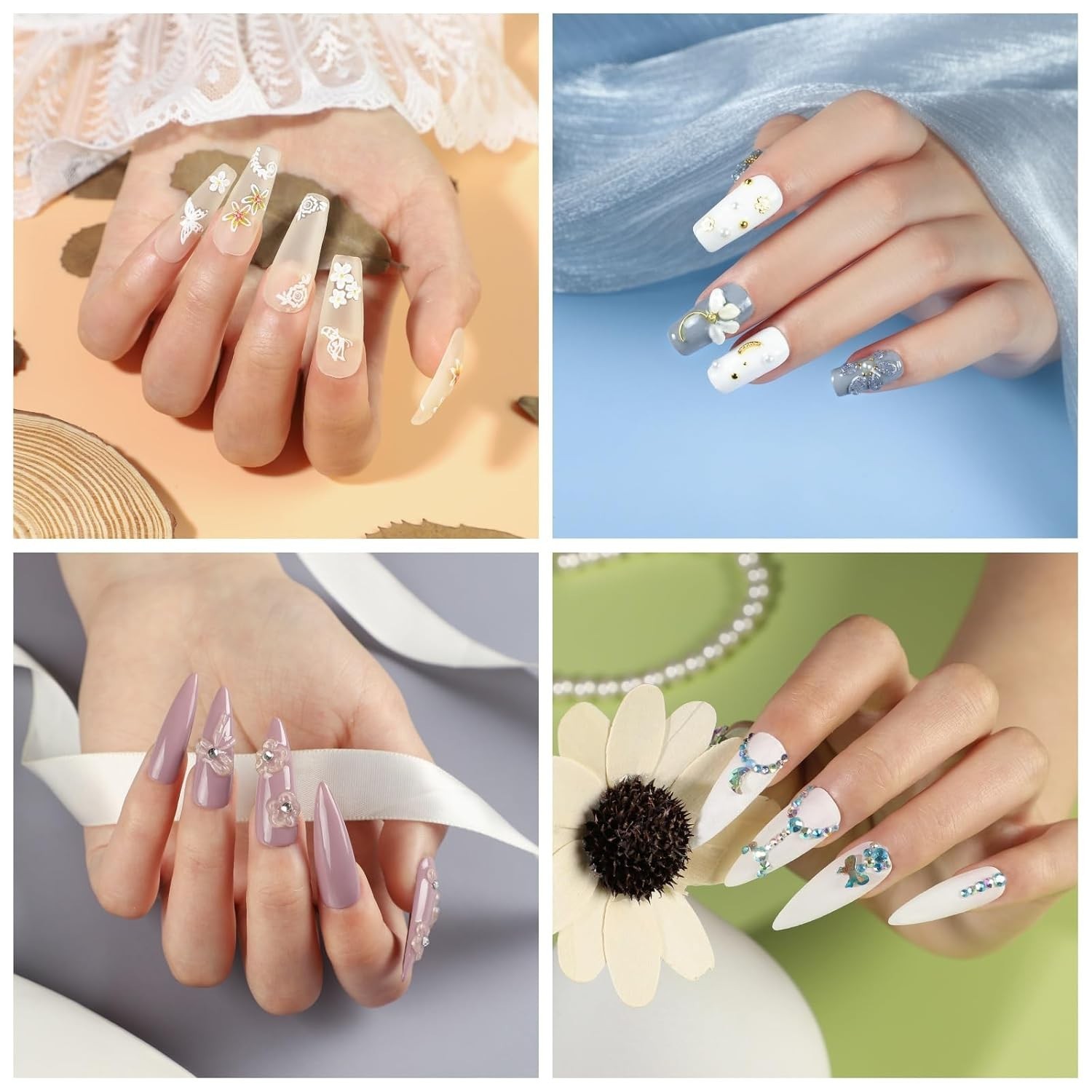 Acrylic Nail Kit for Beginners with Everything 3Pc Professional Acrylics Powder