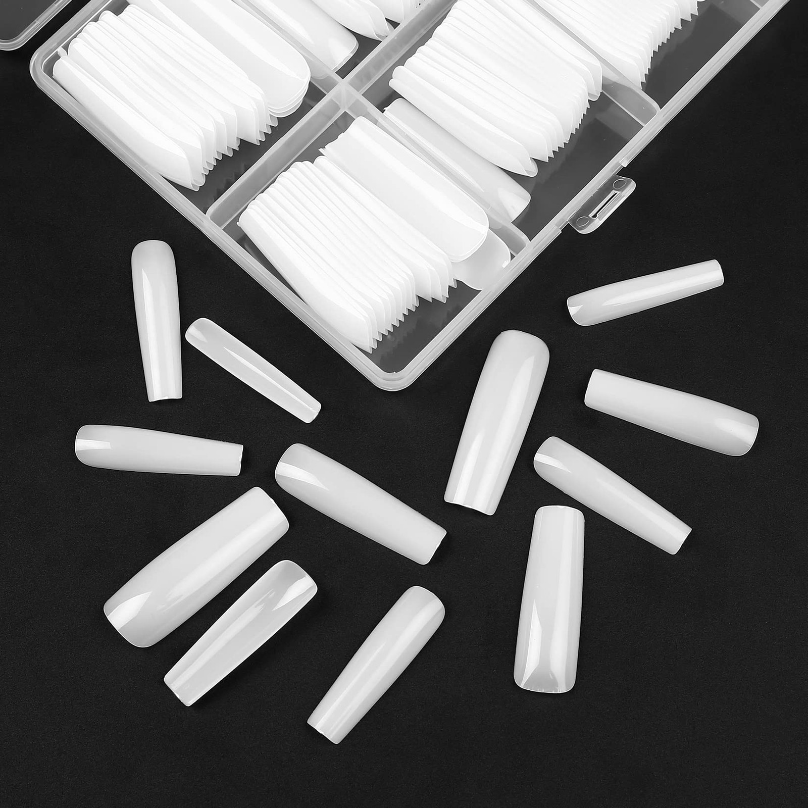 240 Pcs Natural Full Cover Nail Tips, Nail Tips for Acrylic Nails Professiona…