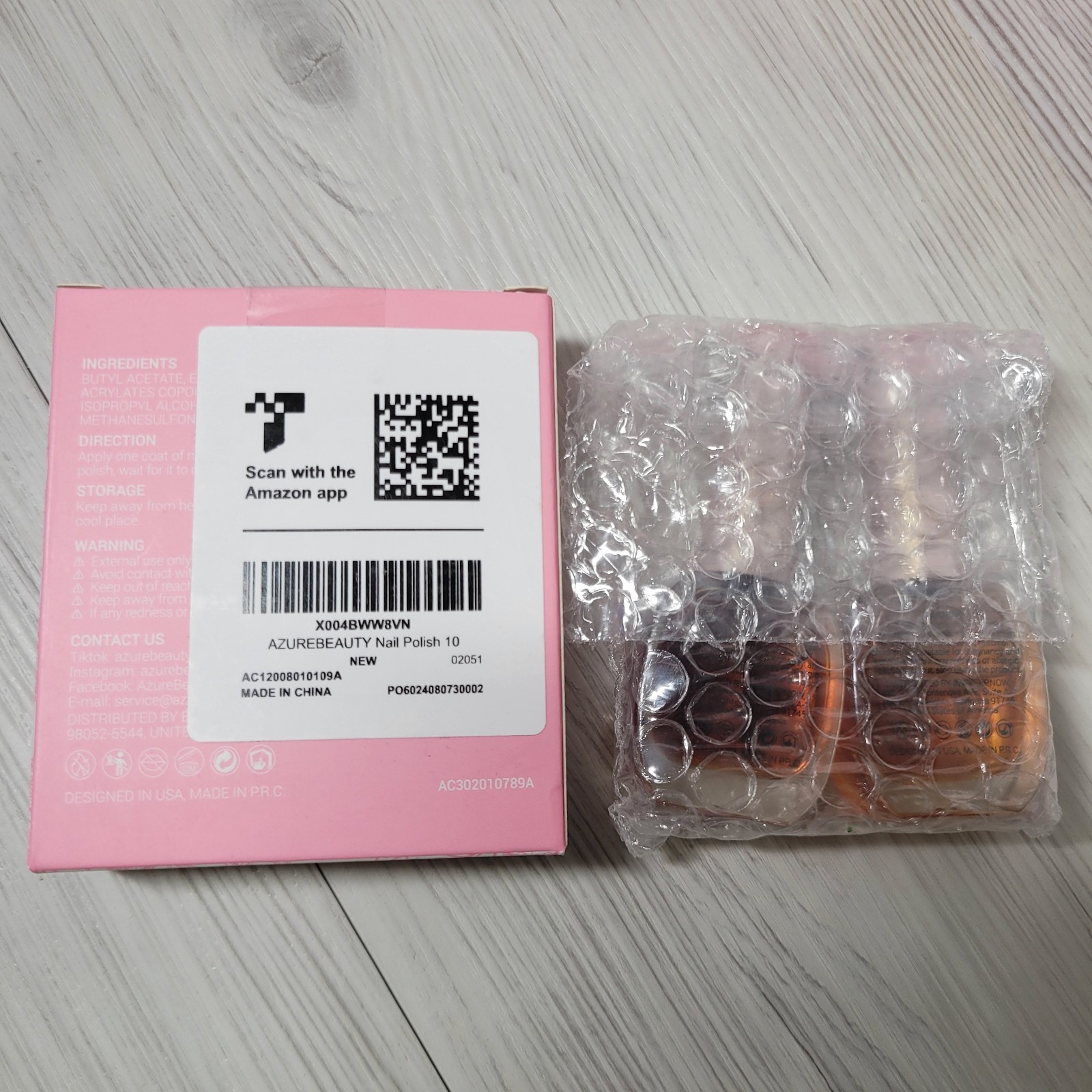 AZUREBEAUTY Nail Polish Bundle- 40 Pcs Clear Nail Color Sticks & Deco Press Nail