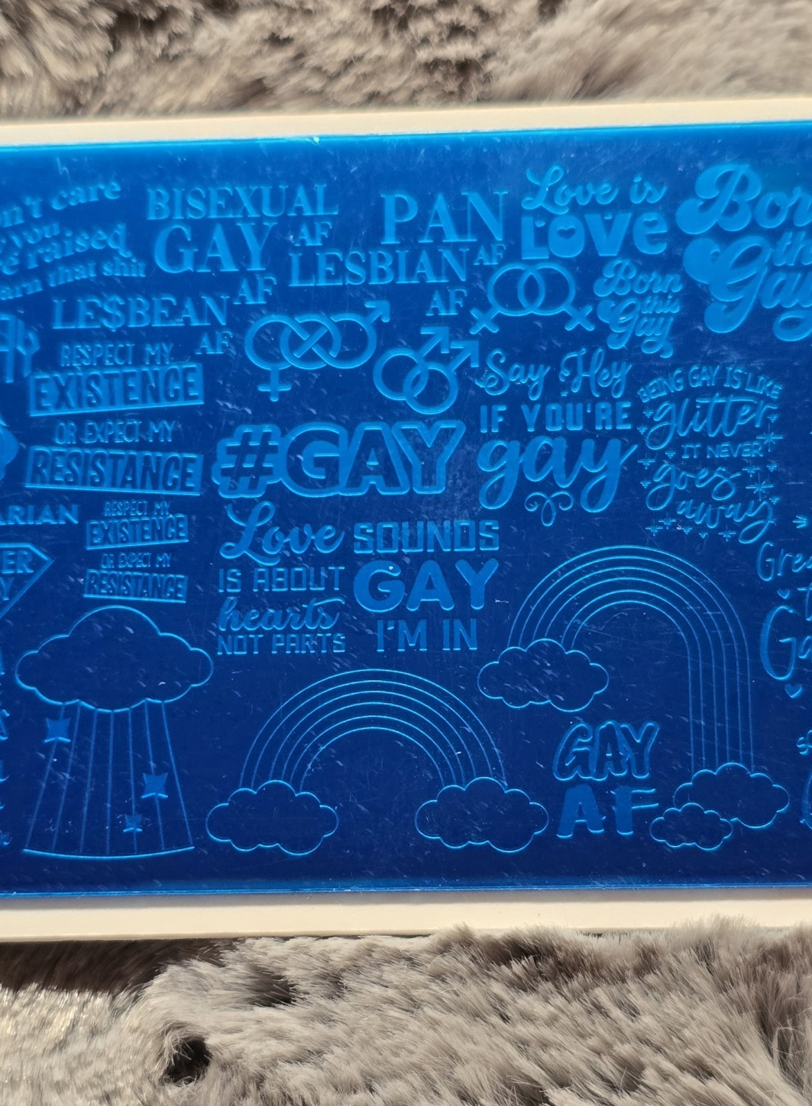 HTF Pretty Fingers By Robin LGBTQ Gay Lesbian Pride Rainbow Pan Nail Stamp Plate
