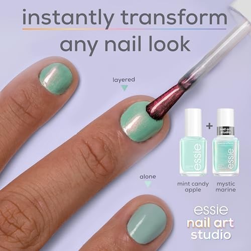 Nail Polish Turquoise Pearl Effect Chrome Finish Duochrome Holographic Vegan