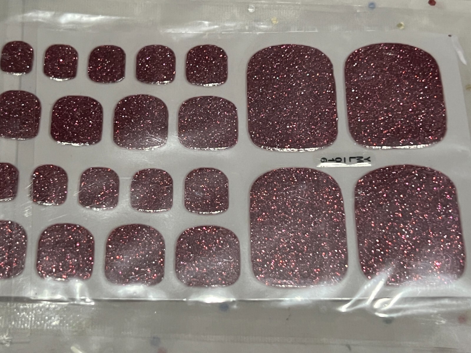 3 SETS – Unbranded Nail Wraps Stickers Self Stick Pedicure – Glitter Pinks