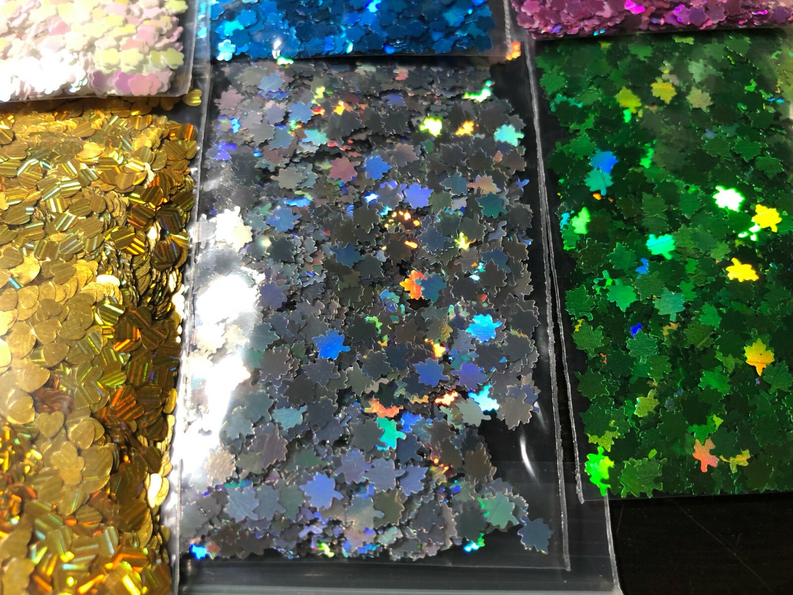Solvent Resistant Flower/ leaf shape Glitter U Choose Color Nail Art Face Crafts