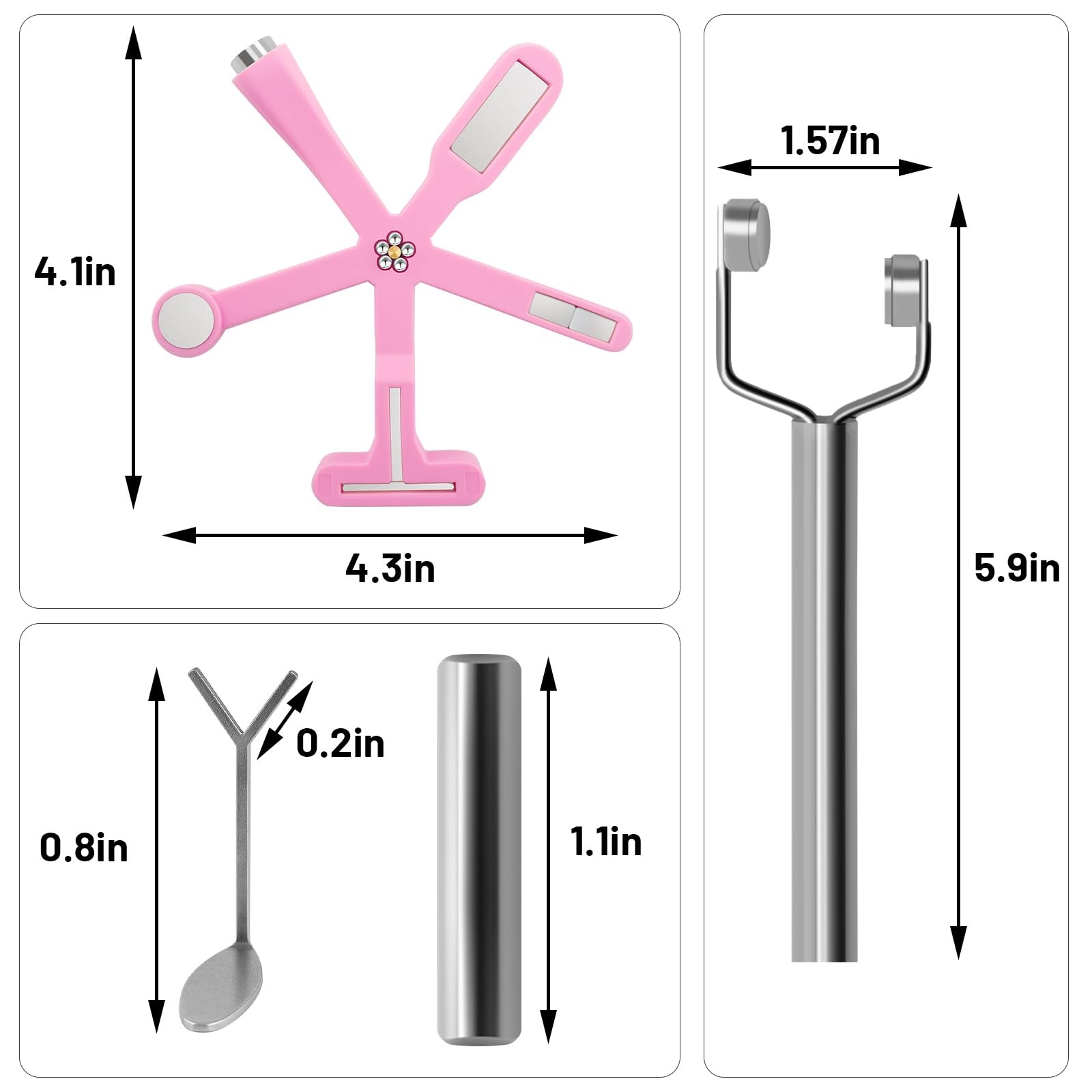 3PCS Nail Art Magnet Set Cat Eye Dual Head Heart Tool for Gel Manicure Design