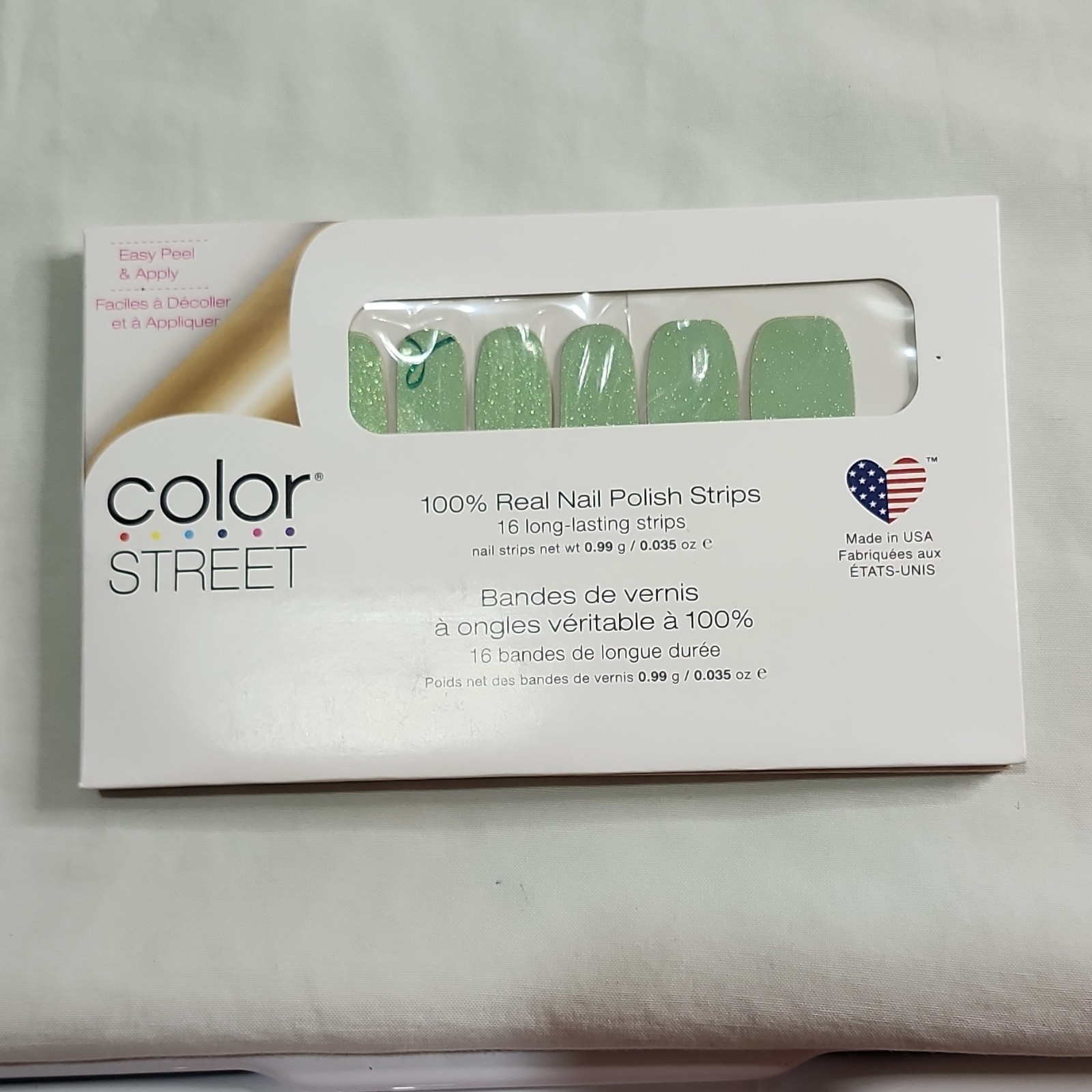 Color Street Lot of 5 Nail Polish Strips Glitter Green Turquoise Black Blue