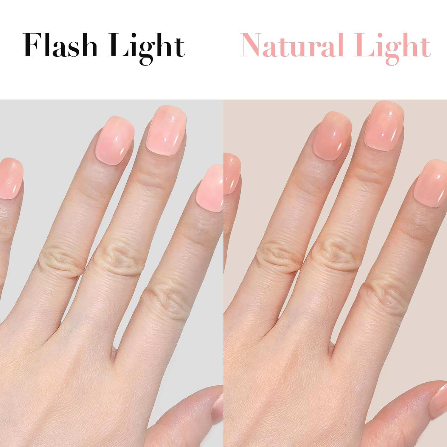Extra Short Press on Nails, Nude Pink Fake Nails Short Squoval, Coral Pink Natur