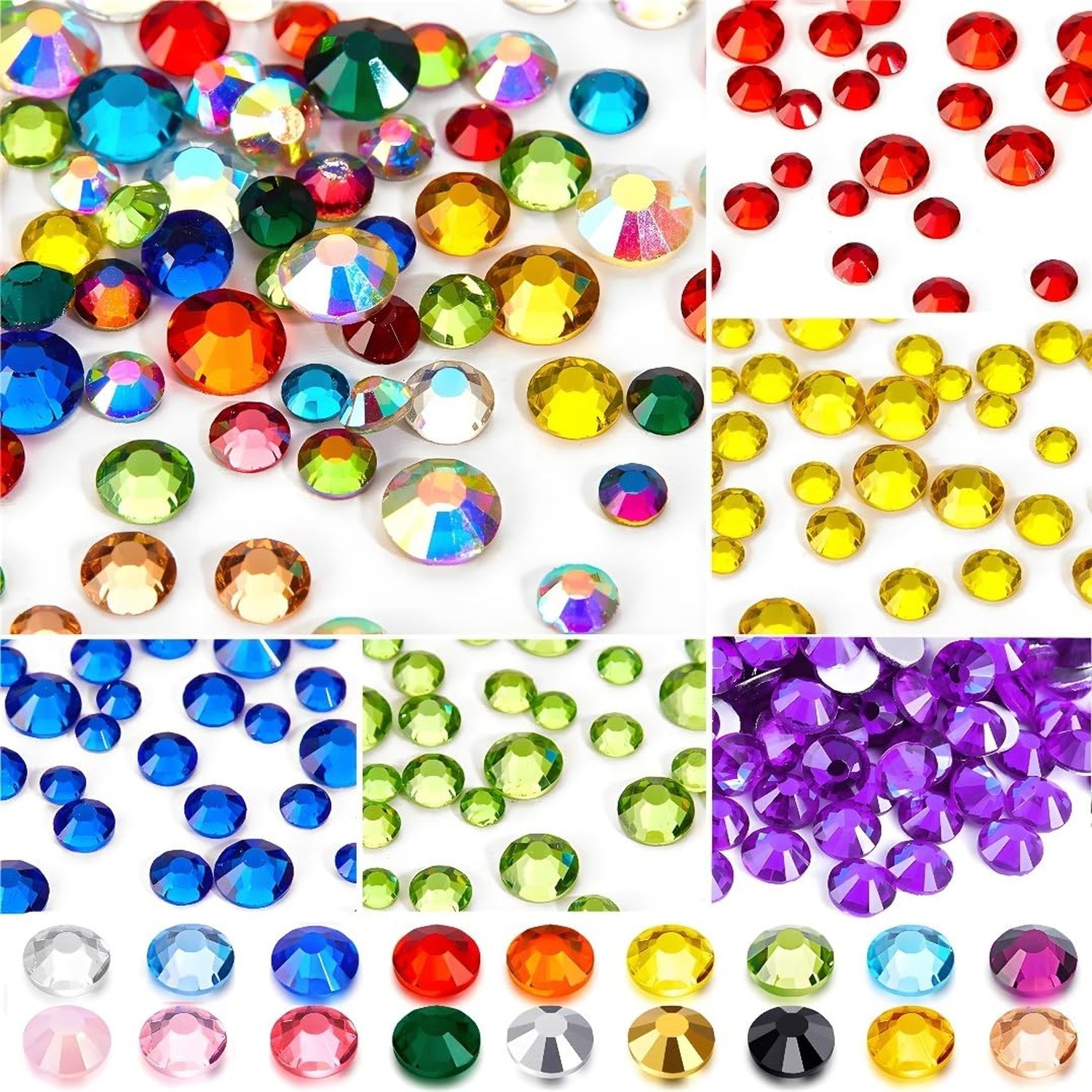 Flatback Rhinestones Round Gems for Nails Art and Crafts 4000Pcs SS6 2mm Glit…