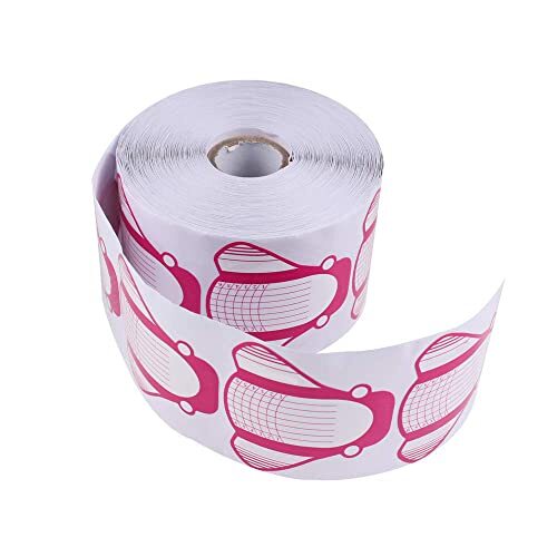 500Pcs/Roll Nail Form, Nail Art Guide Stickers for Acrylic UV Gel Nail Tips Red