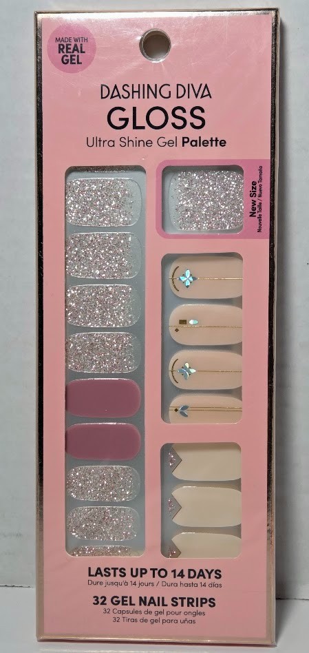 Dashing Diva Gloss Ultra Shine Gel Nail Strips (2 PKGS) GLITTER GLAMOUR, LAVENDE