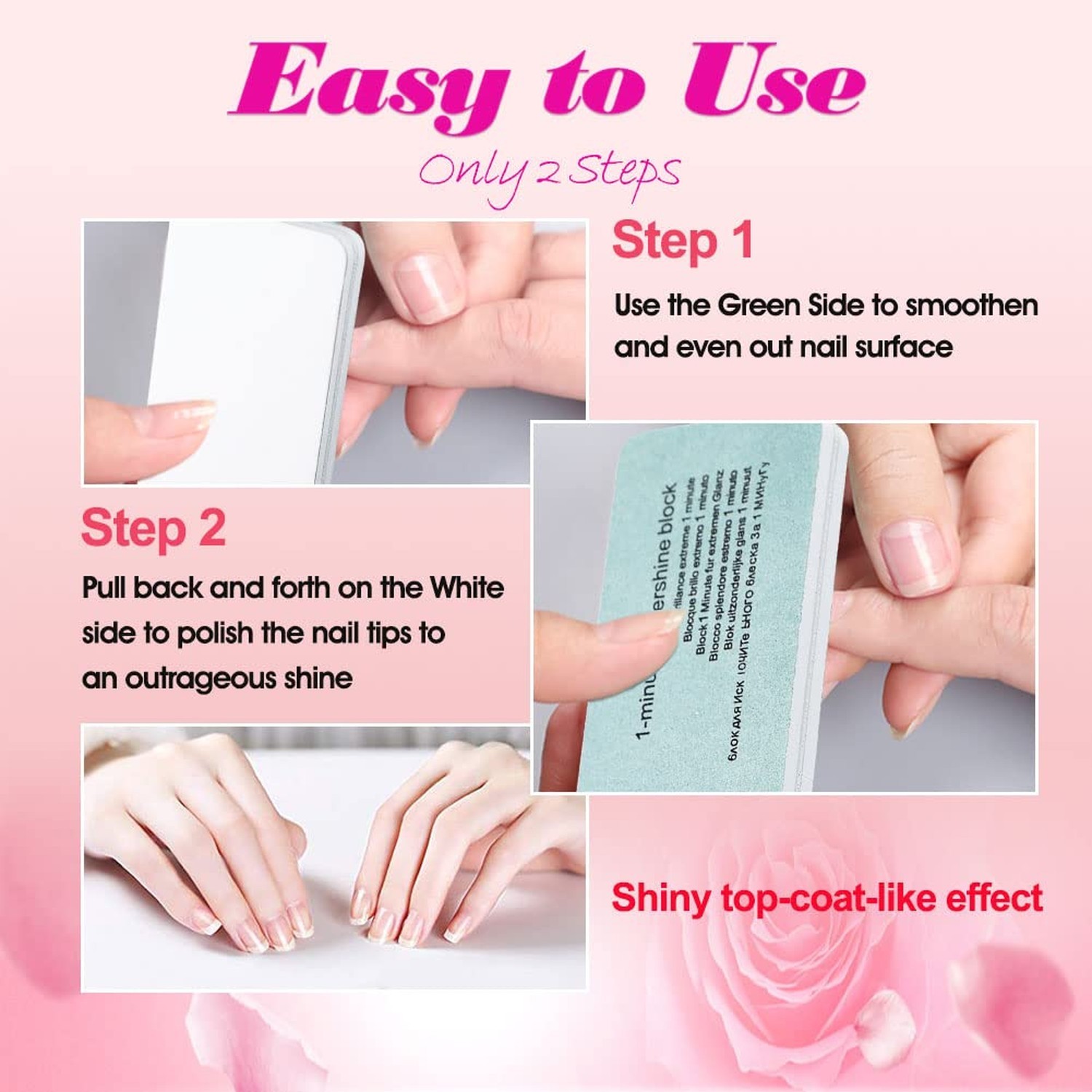 Nail Shiner Buffer with Double Sides Professional Nail Buffer Block 600/3000 …