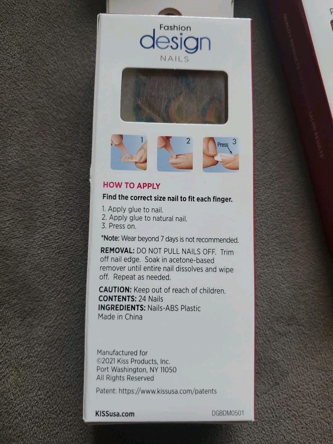 4X Kiss Fashion Design Nails Medium DGDN45RF Speak Now