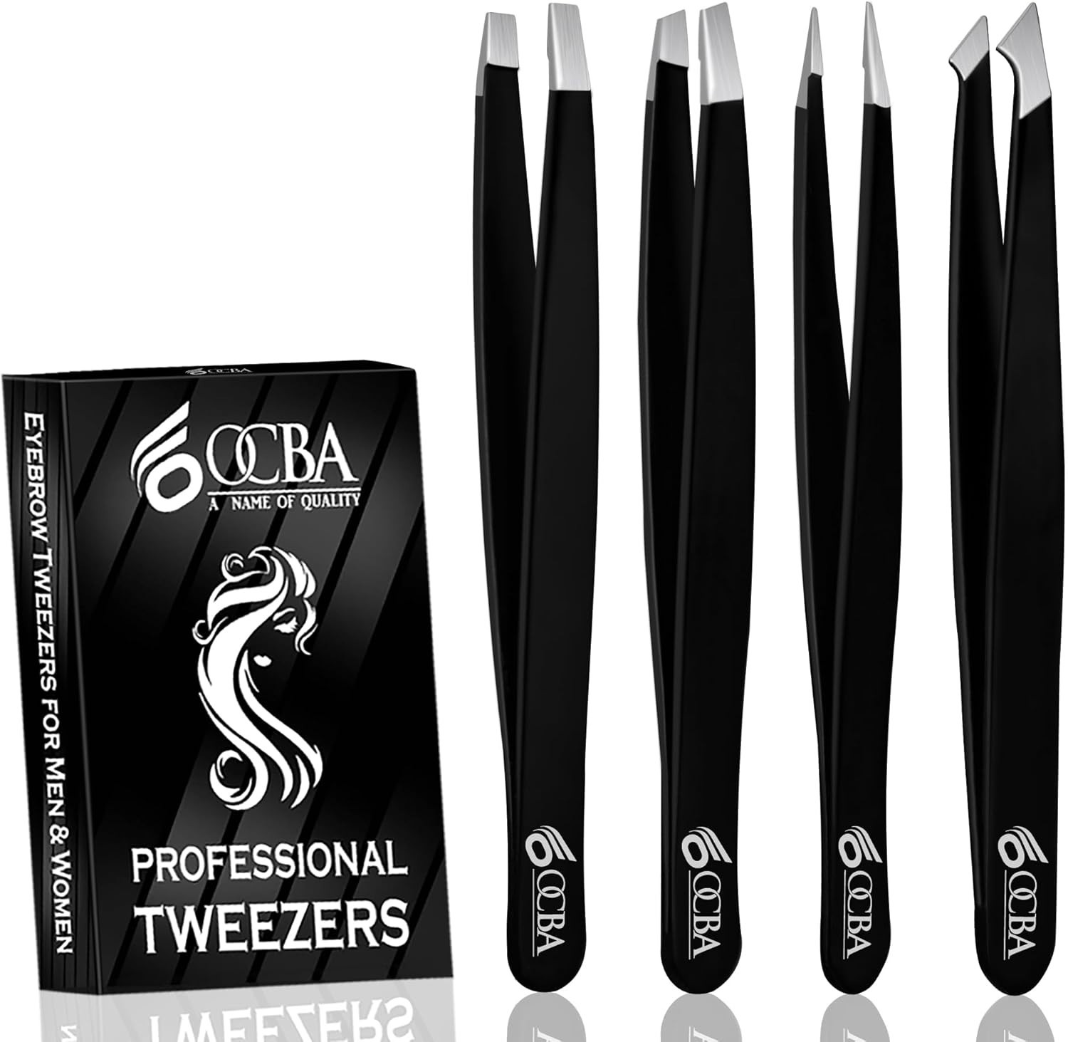 4 Tweezers for Facial Hair Women & Men- Grooming of Eyebrows-Ear Nose Ingrown…