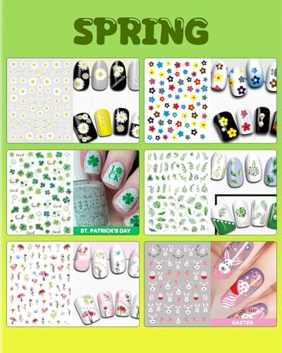 24 Sheets Seasonal Nail Art Stickers, Four Season Variety Pack All Holiday