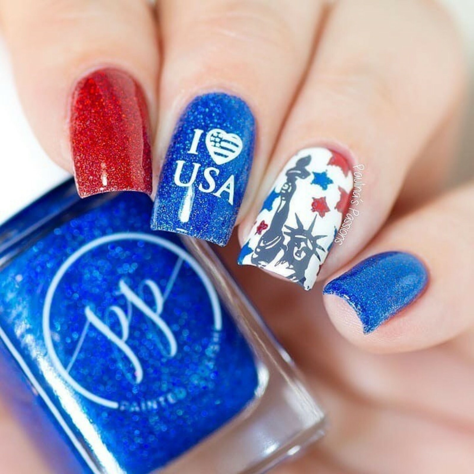 B043 Stars and Stripes Stamping Plate For Stamped Nail Art Design