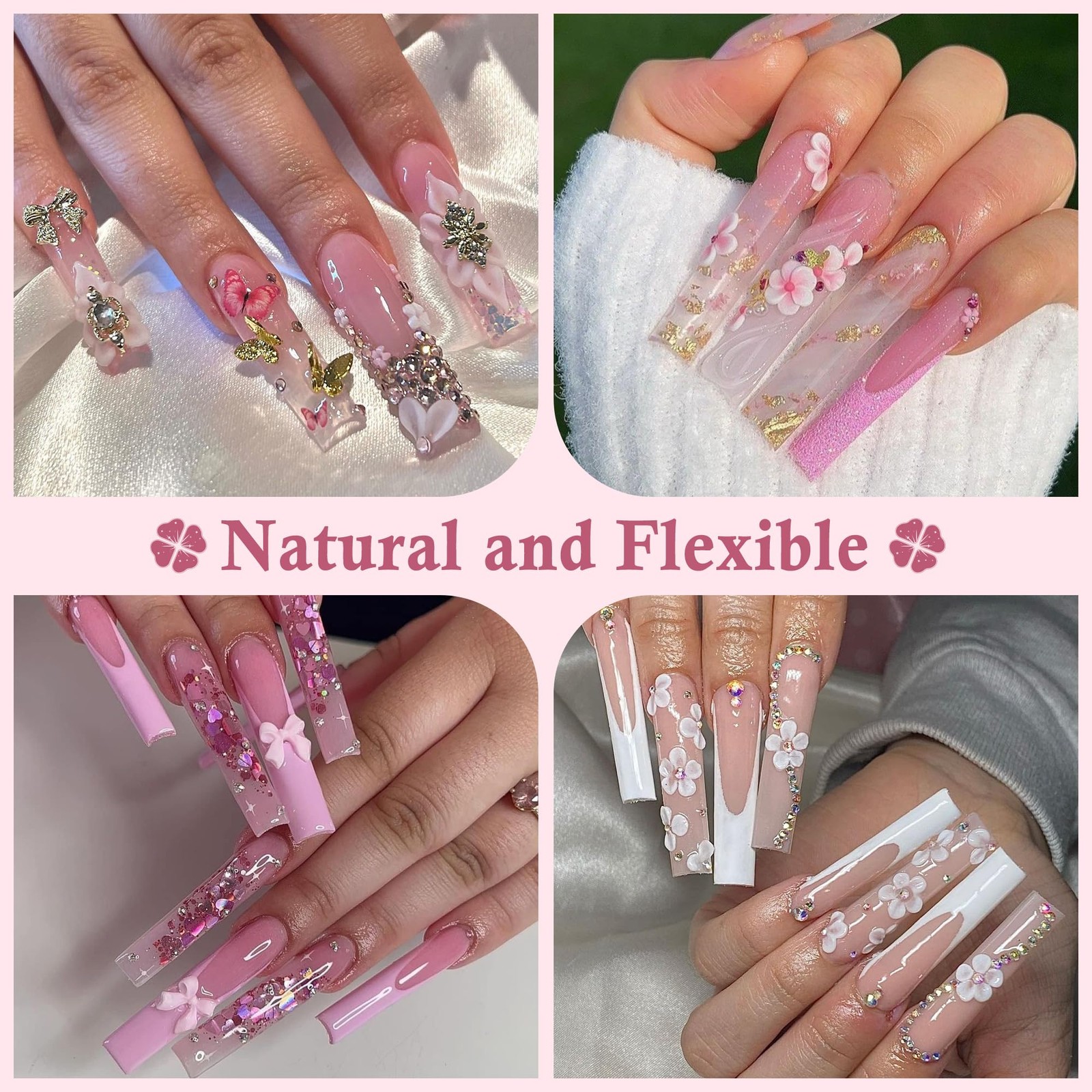 504 PCS Nail Tips Square: XXL No Curve Extra Long Tips with , 12 Sizes Clear …