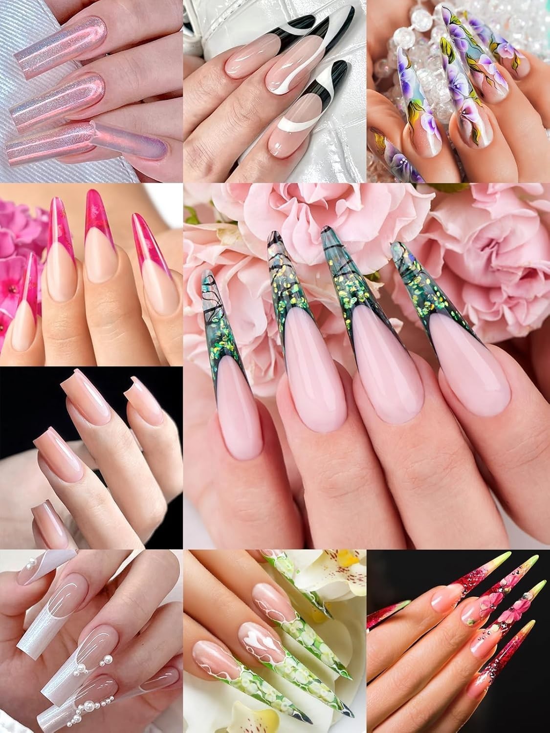 96PCS Dual Nail Forms Kit Full Cover Nail Mold Tips Acrylic Nail Extensions