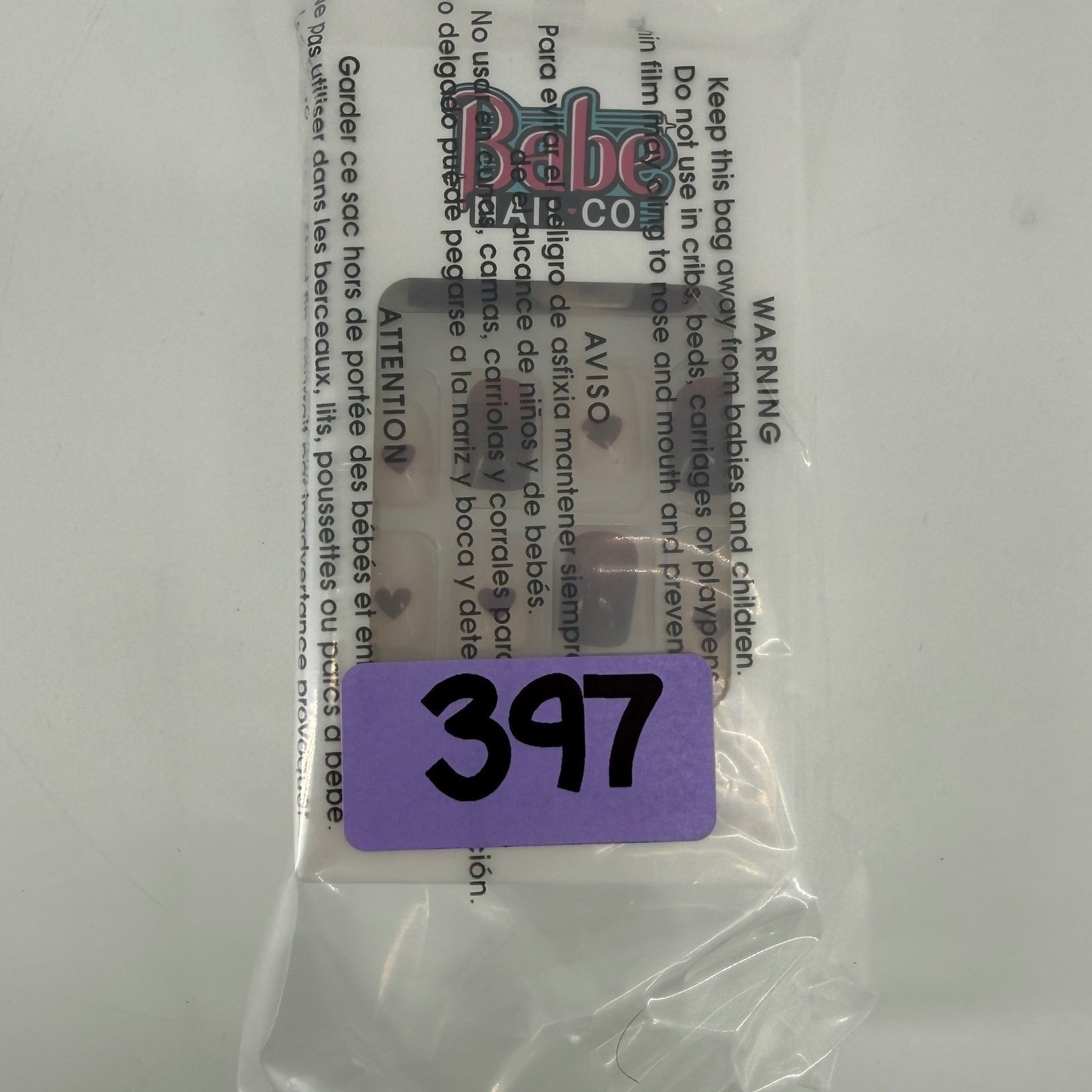 Babe Nail Co 4 pack Press On Valentines Nails Heart Design Red Pink Almond Shape