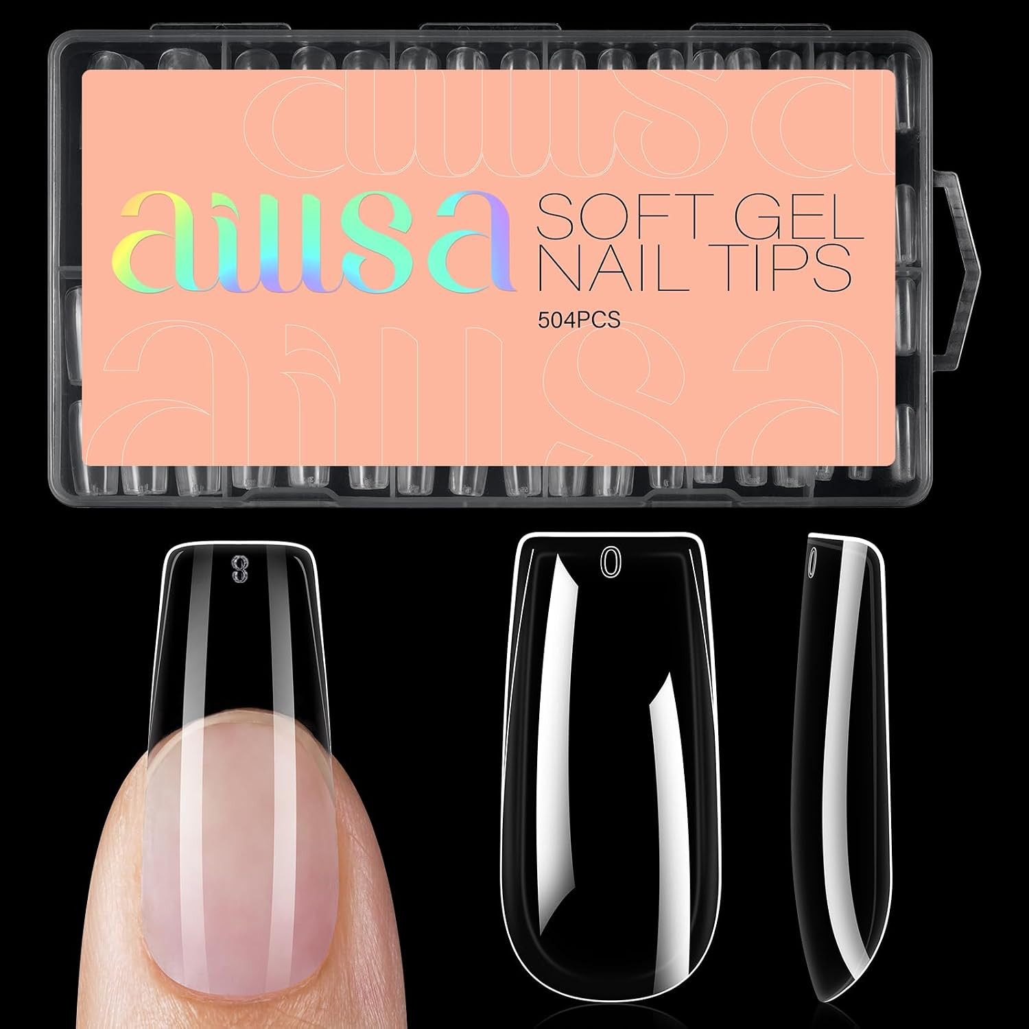 Medium Square Nails Tips 504PCS Full Cover Nail Extensions | Clear, Full Cover,