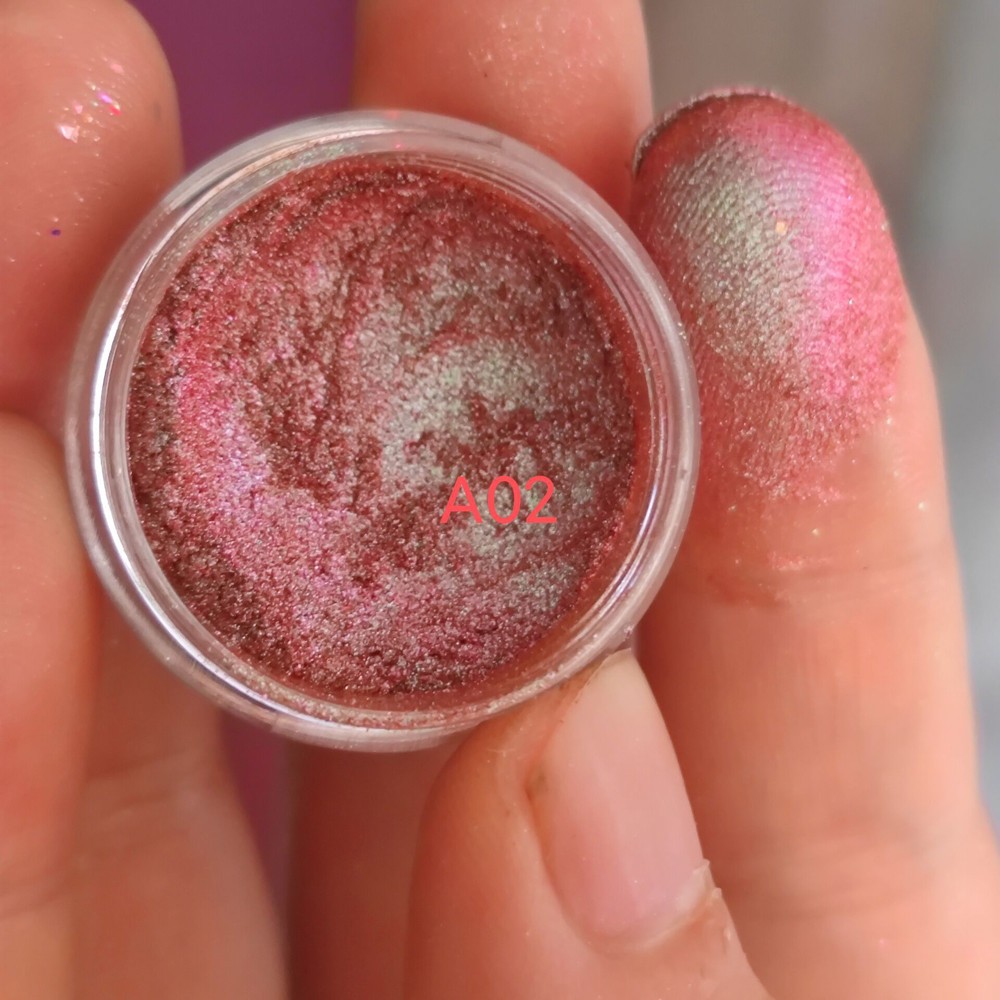 1 Jar AURORA Chrome Nail Art Flakes Multi Chrome Chameleon Peacock Galaxy Chrome