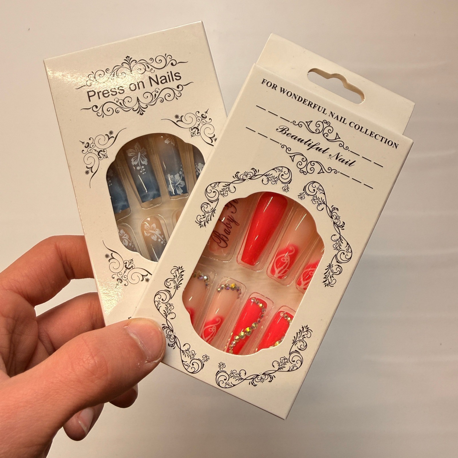 Lot of 10 Pack of 24 New False Press On Nails Assorted Designs and Colors №N29