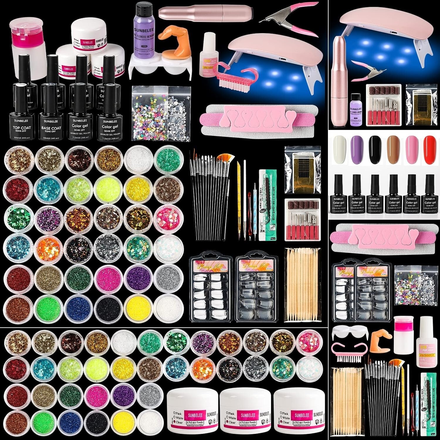 Complete Acrylic Nail Kit with UV Lamp & Drill – DIY Nail Art Essentials