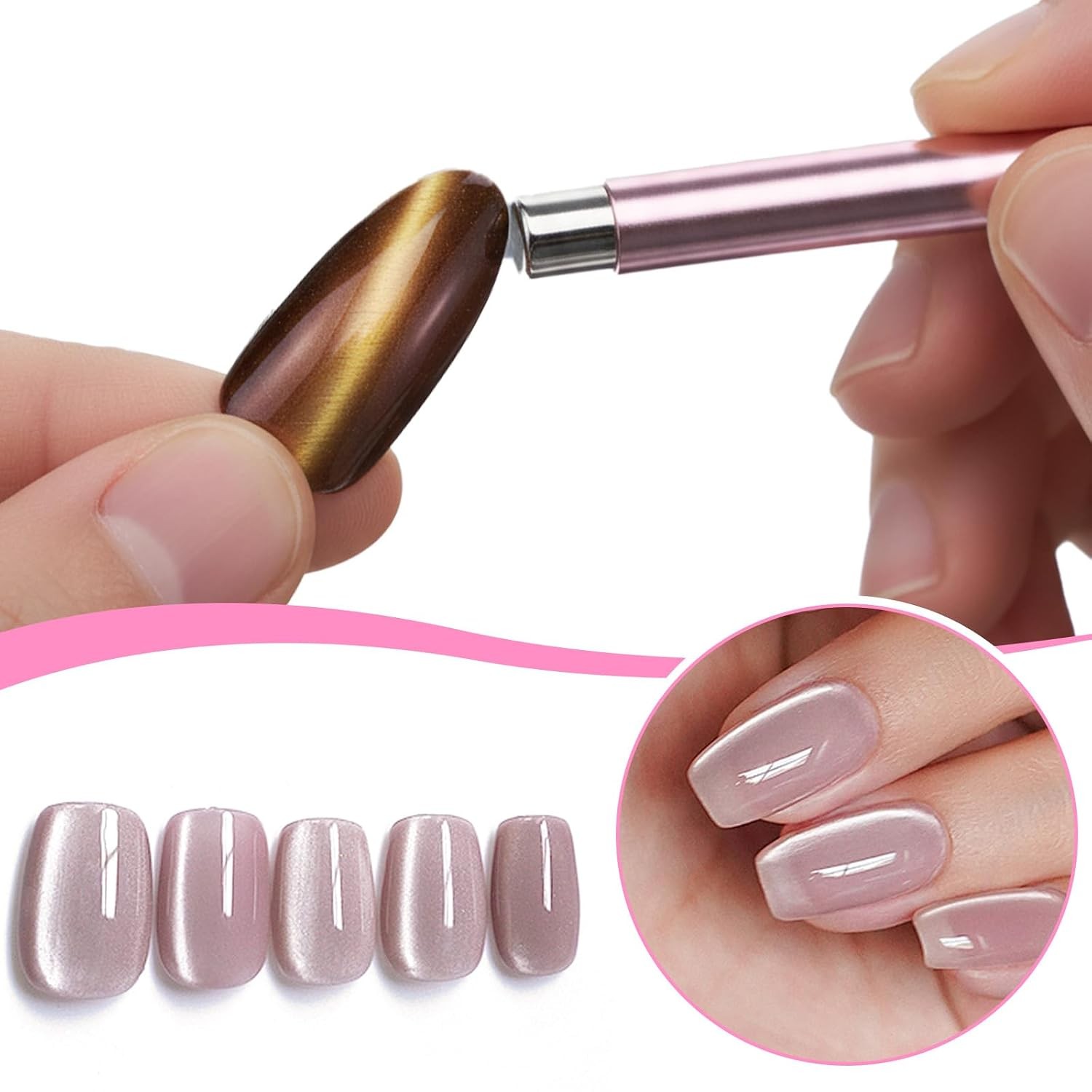 Double-Ended Multifunctional Nail Magnet, Sturdy Cat Eye Magnetic Stick
