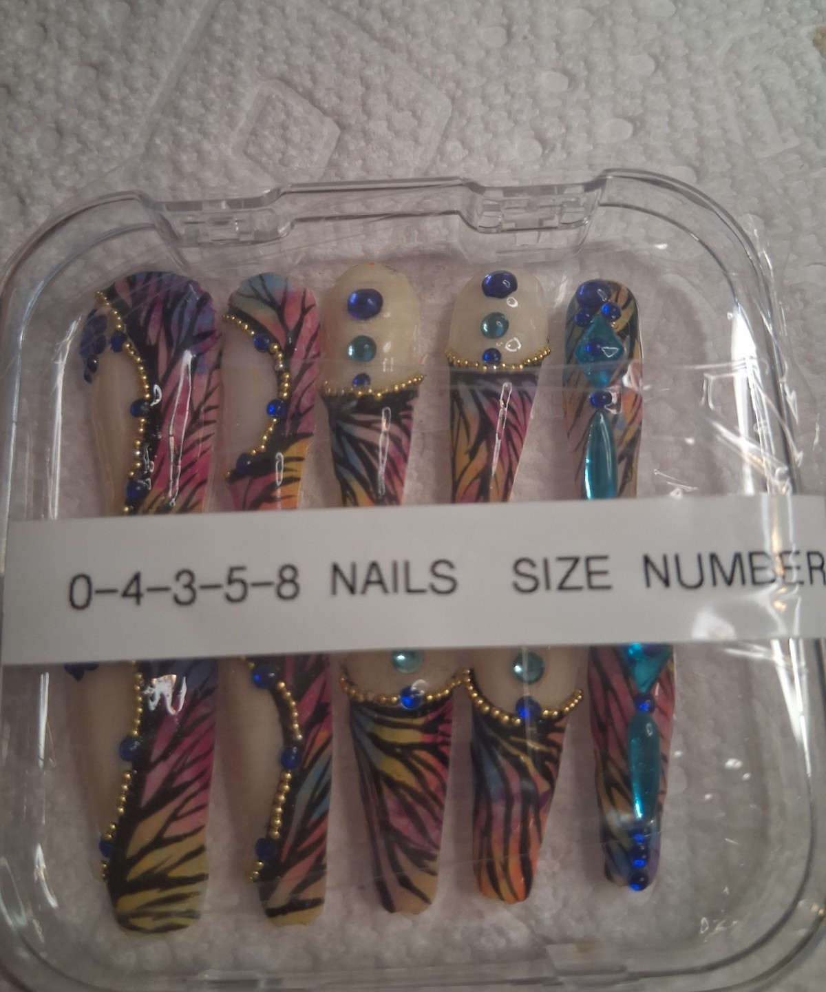 Press On Aftercare multicolor 3D full cover pre-designed press-on nails set glue