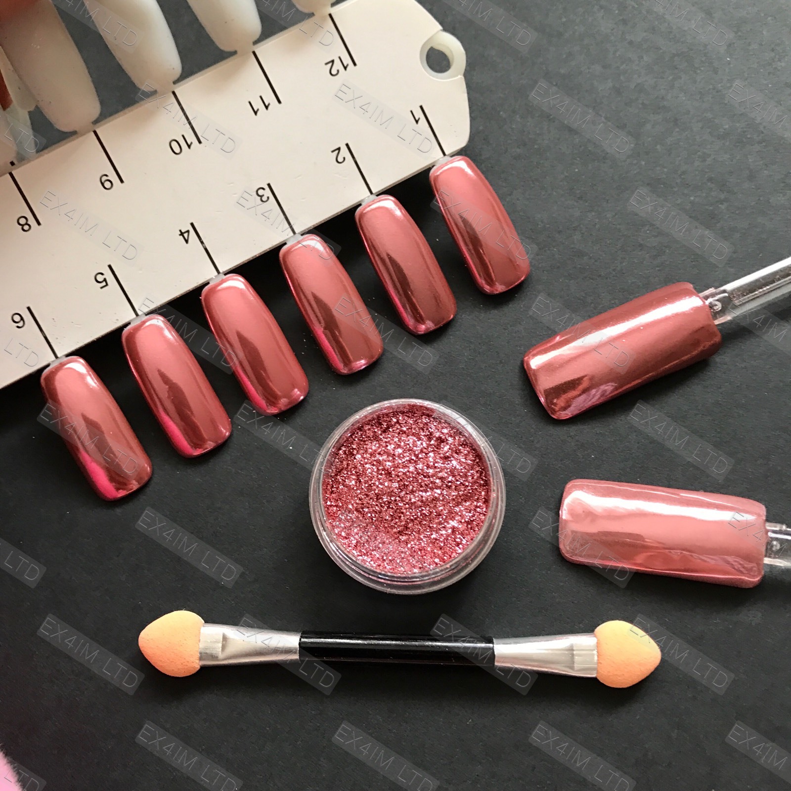 Rose Gold Mirror Nail Powder 100% Real Chrome Effect Pigment Metallic Shine UK