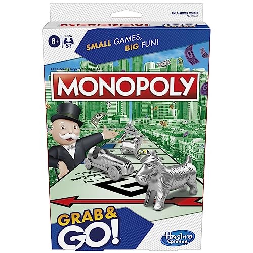 Grab ‘N GO Travel Game Monopoly One Size, Multicolor