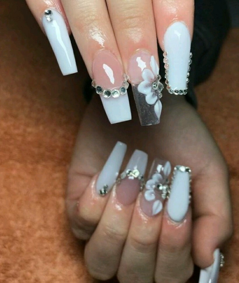 100PCS DIY Long Coffin Nails Tips Acrylic Ballerina Fake Nail Kits