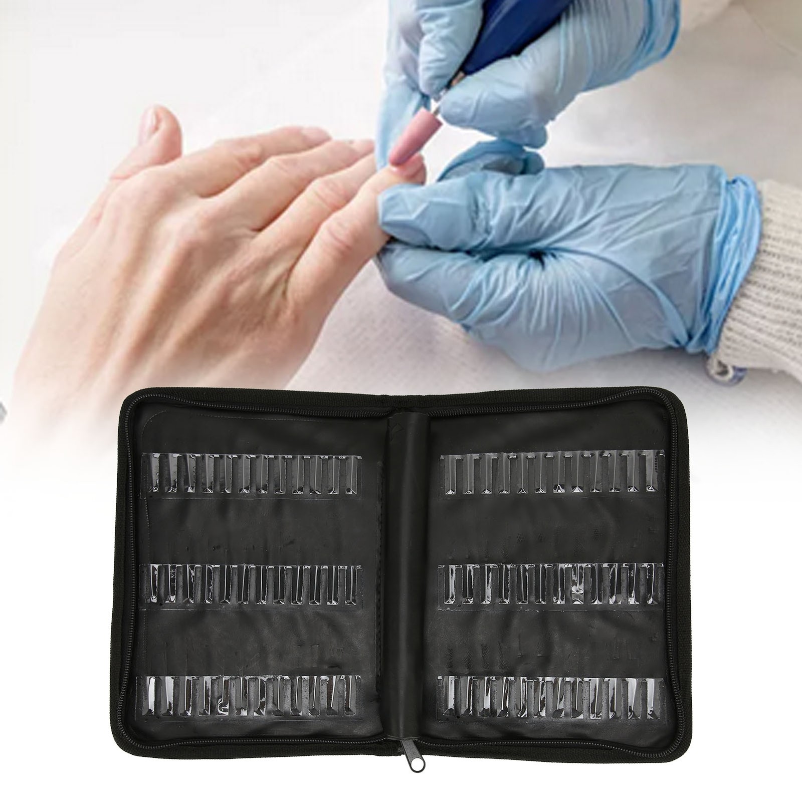 Nail Drill Bits Storage Bag Large Capacity Dustproof Portable Nail Drill Bits