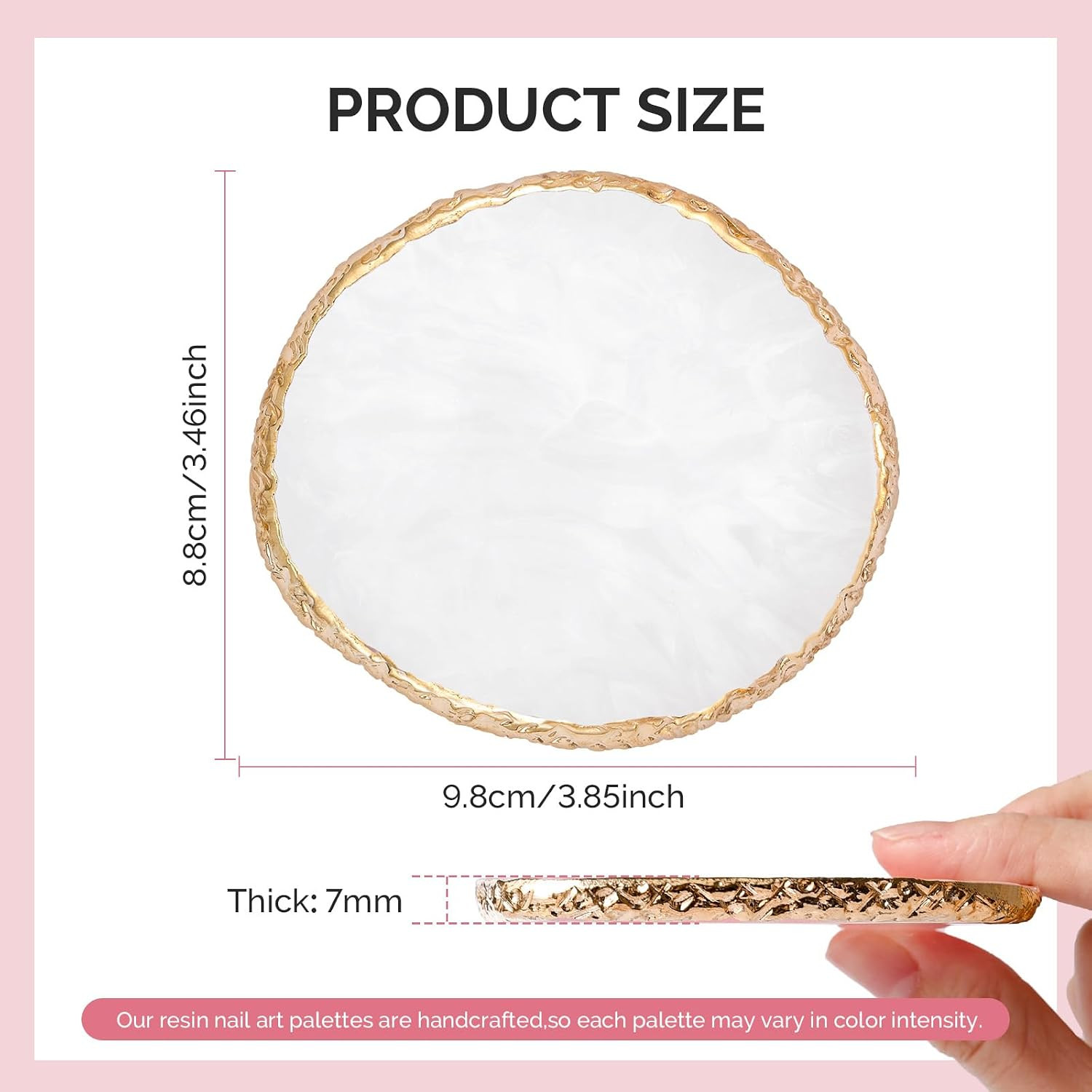 1Pc round Resin Nail Art Palette Color Mixing Board White | Professional Resin P