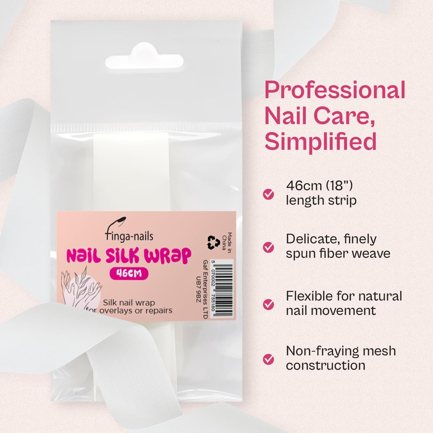 Silk Wrap for Nails 46cm Cracked Nail Repair 0.01 Ounce (Pack of 1), Clear