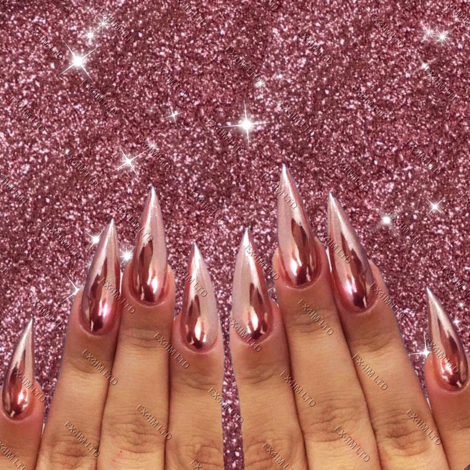 Rose Gold Mirror Nail Powder 100% Real Chrome Effect Pigment Metallic Shine UK