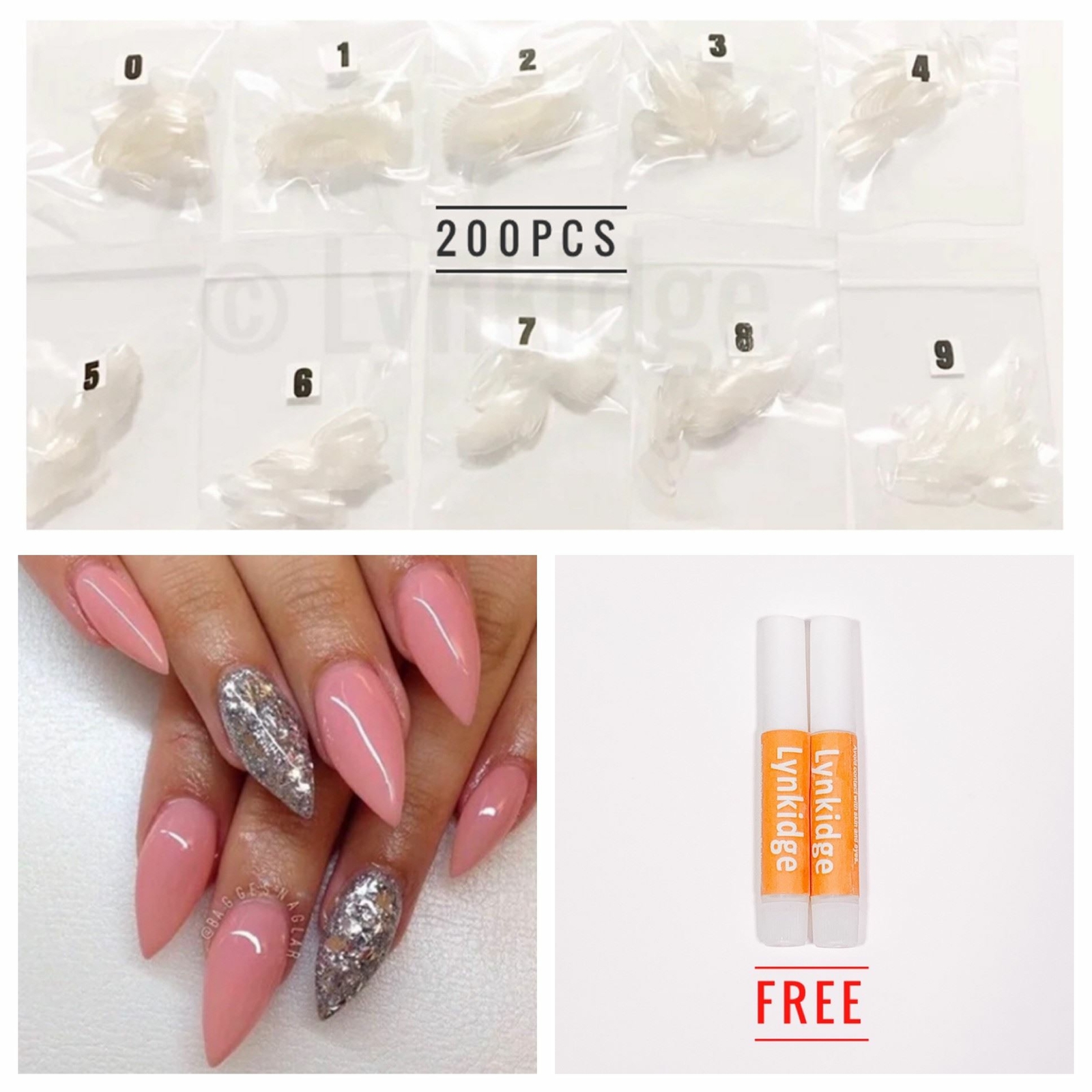 MultiColor Selection – 200PCS Full Cover Short Stiletto Nails