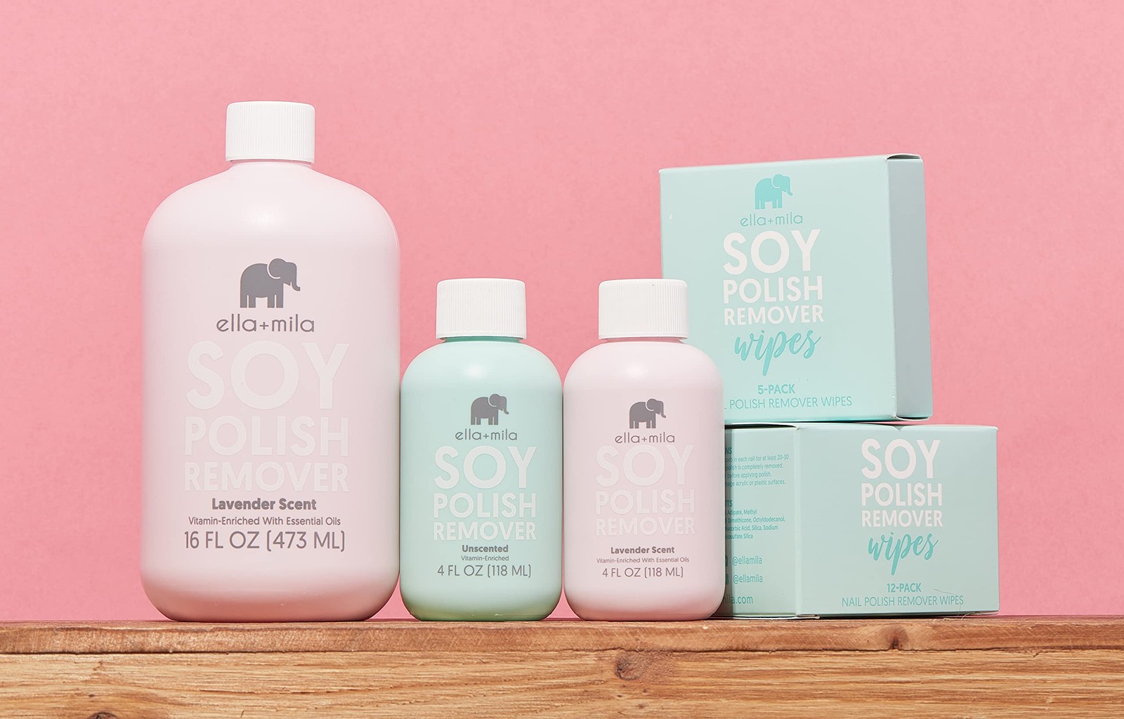 ella+mila Soy Nail Polish Remover – Unscented, 4 Fl Oz (Pack of 1)