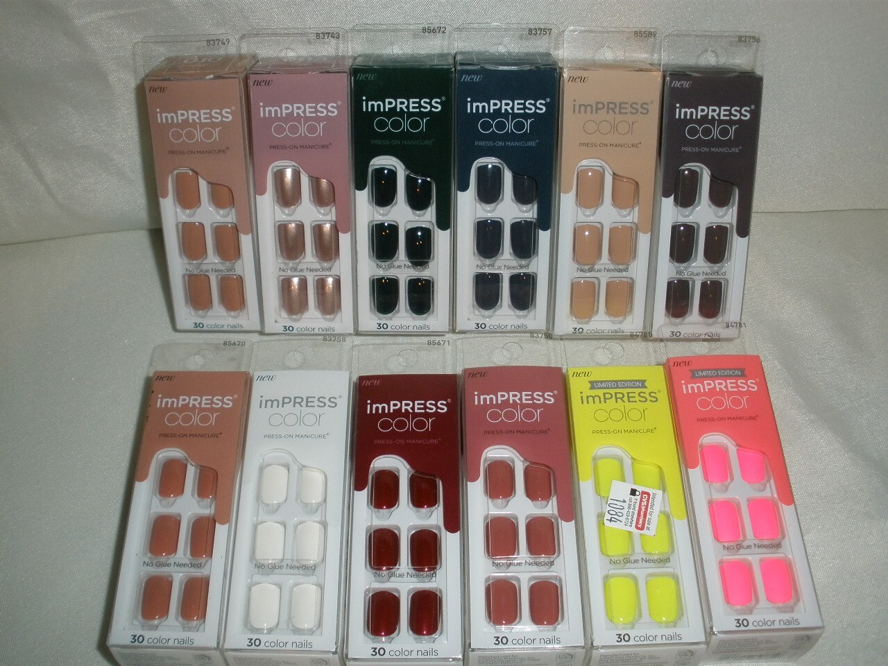 New Kiss imPress Color Press-On Manicure Pure Fit Gel Nail (30 Nails) Choose