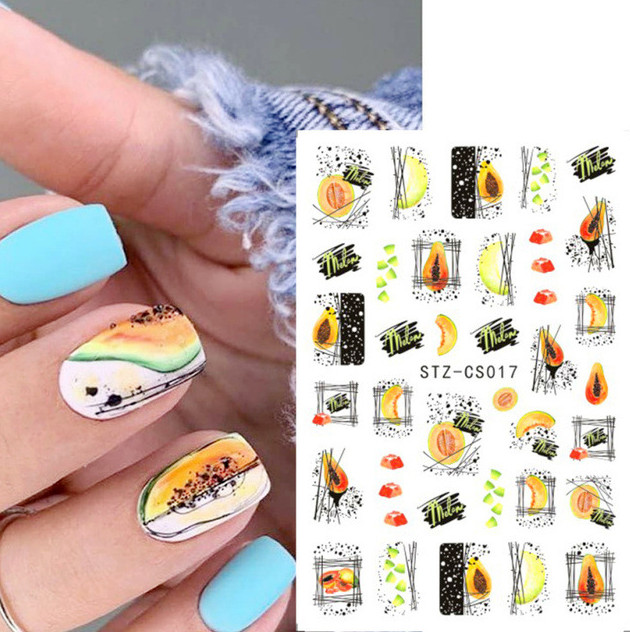8Pcs Beauty Nail Art Sticker Decal Design Fruit Kiwi Watermelon Strawberry NS39