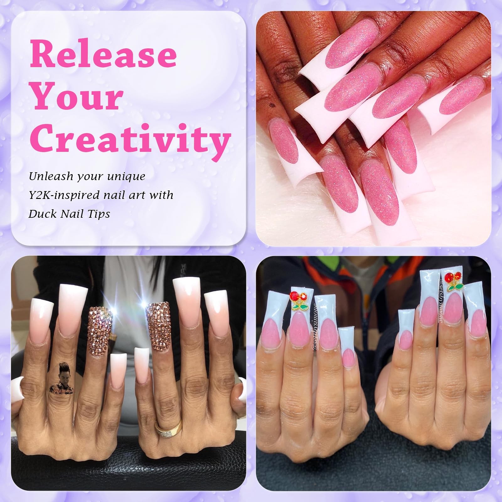 120pcs Duck Nail Tips Short Light Pink French Duck Tips Full Cover Fan Flare …
