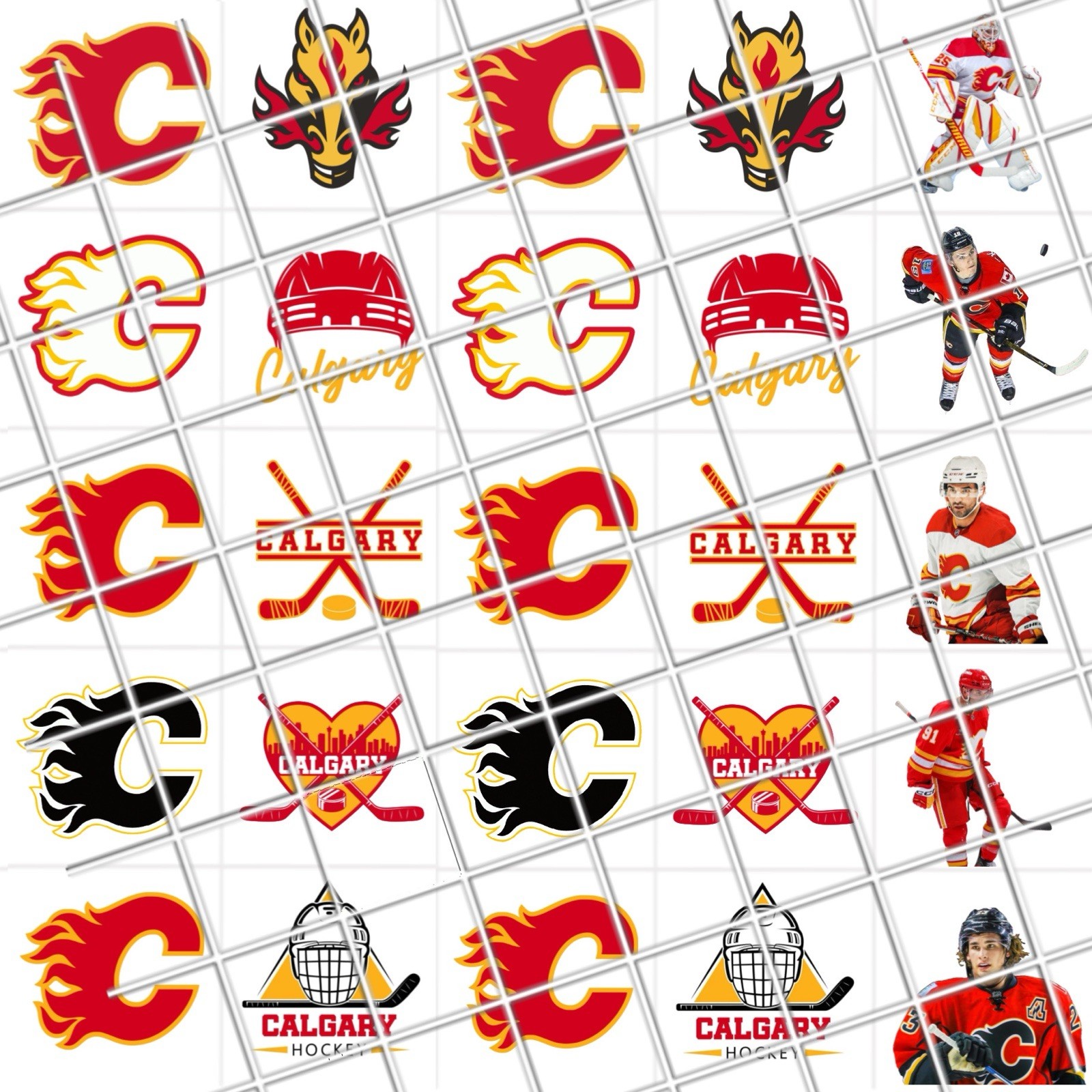 Calgary Flames NHL Waterslide Nail Art Decals Set Of 50 Instructions & Bonus