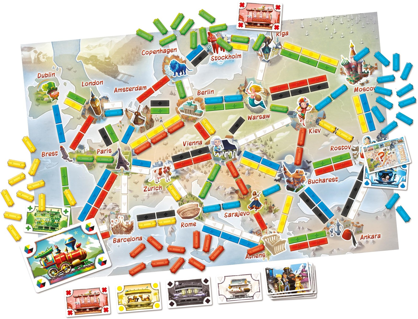 Asmodee Ticket to Ride Europe First Journey Board Game Junior Edition, Multi
