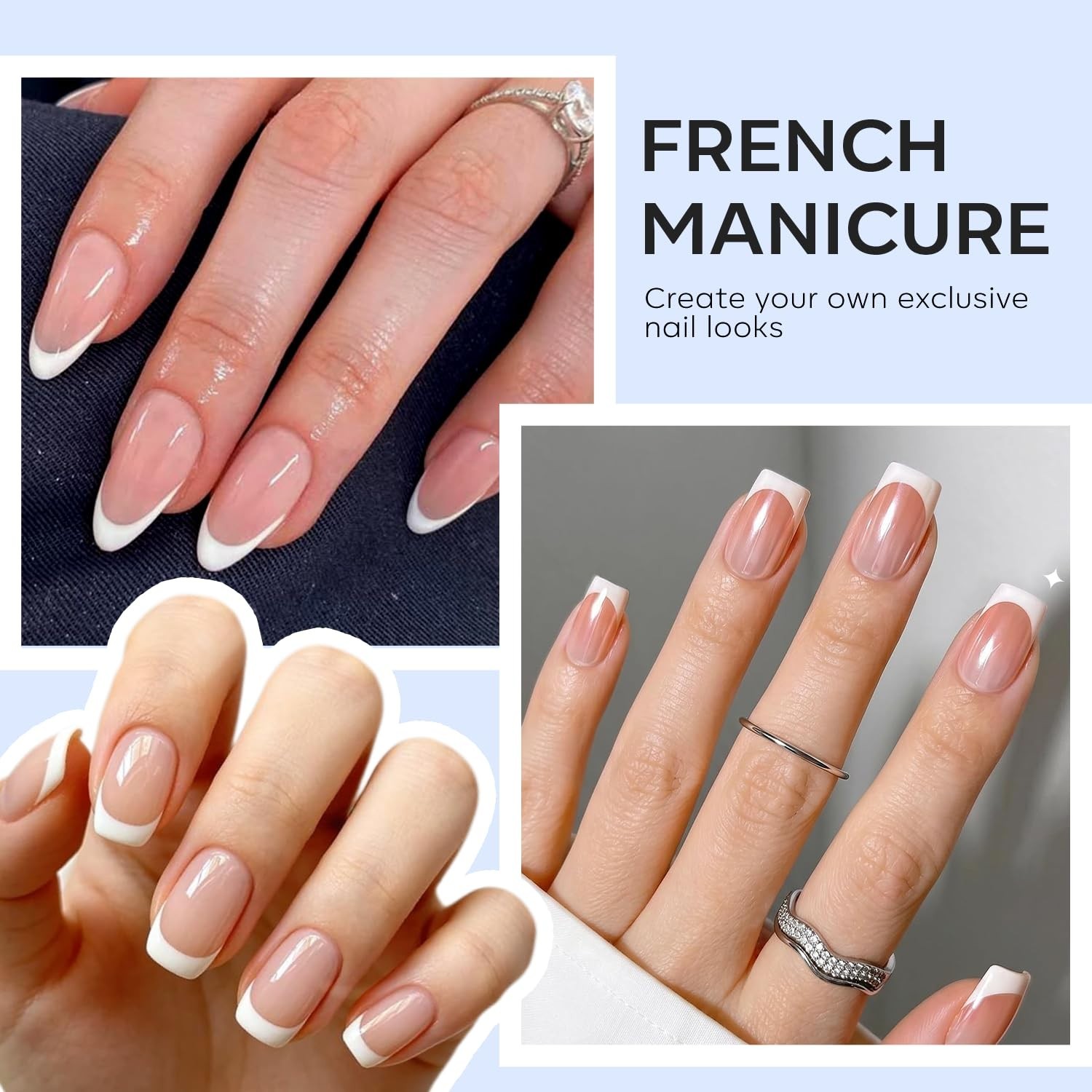 Versatile 6-Pc French Nail Stamper Kit: Perfect for DIY Designs & Patterns