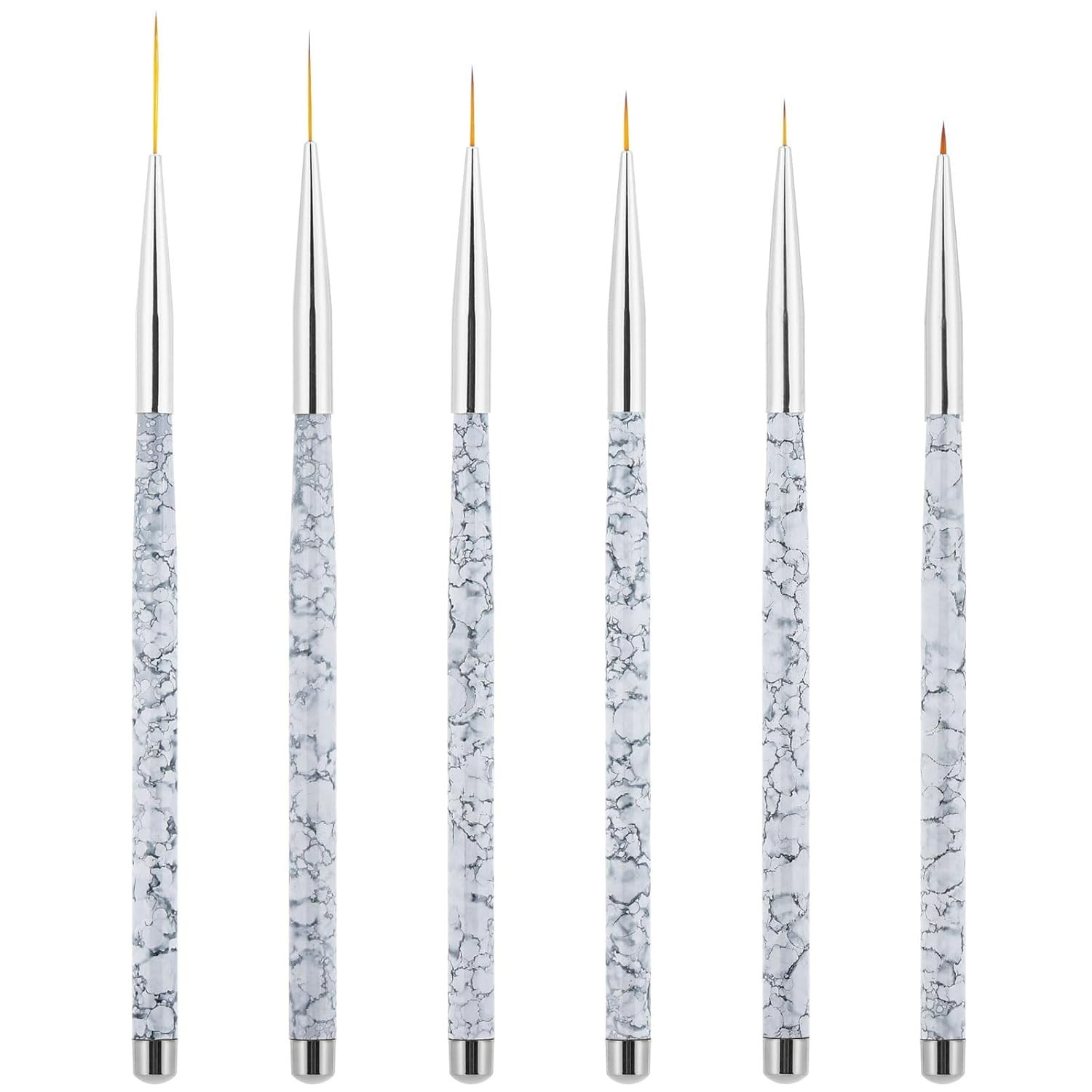 6 Pcs Nail Art Liner Brushes, UV Gel Painting Acrylic Nail Brushes Striping B…