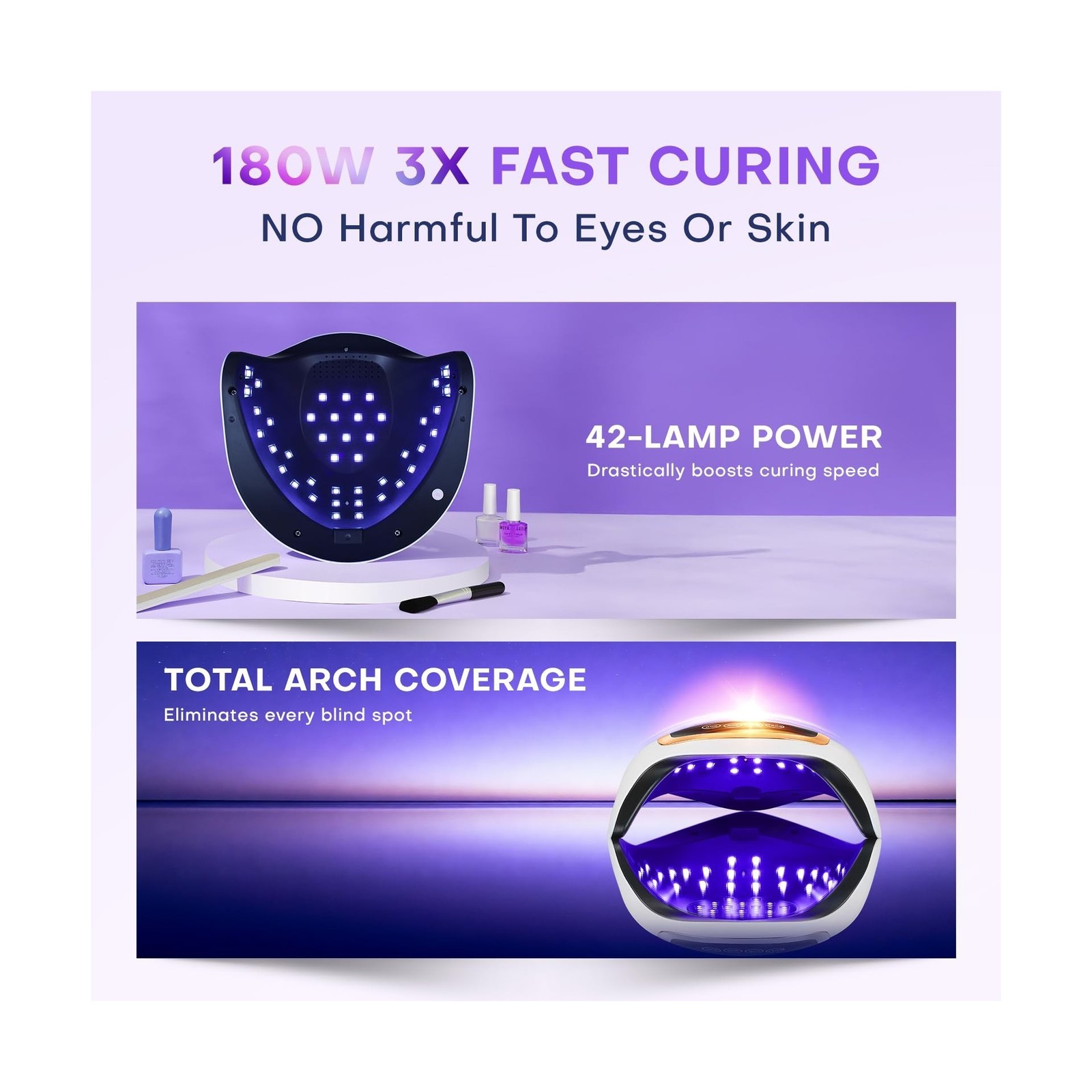 Gugusure UV LED Nail Lamp, Upgrade 180W Nail Dryer for Gel Poli… Fast USA SHIP