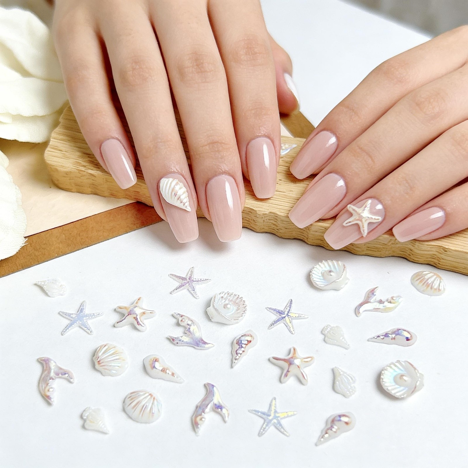 Tephrent purple summer beach nail charms