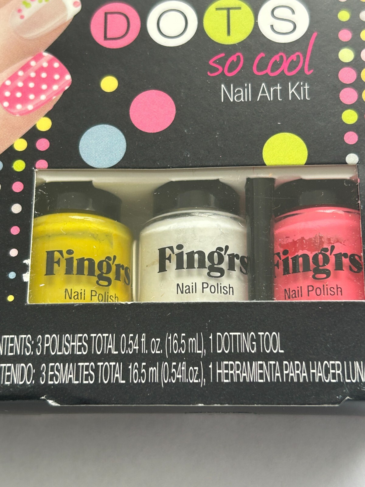 (Set of 2) Fing’rs DOTS So Cool Nail Art Kit – 3 Polishes Each Set, Polka Dots