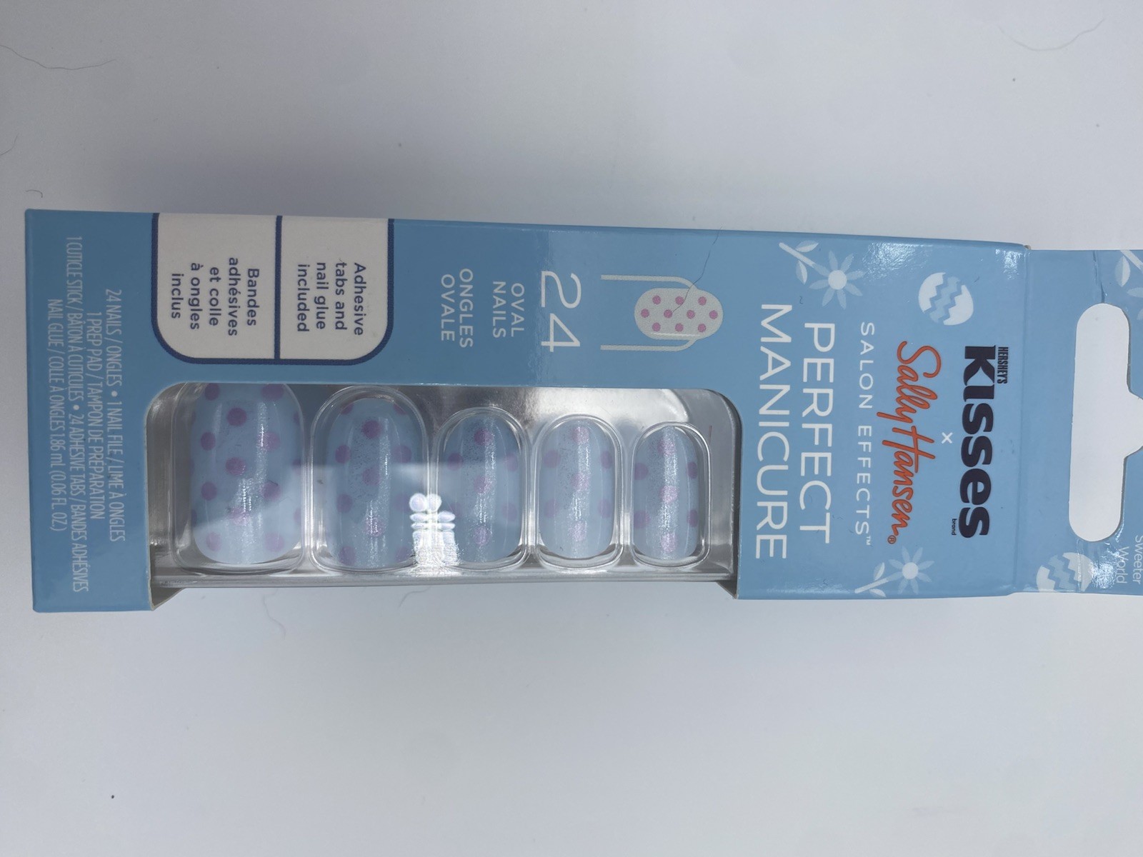 LOT OF 12 SALLY HANSEN PERFECT MANICURE PRESS ON NAILS HERSHEYS KISSES 3 STYLES!