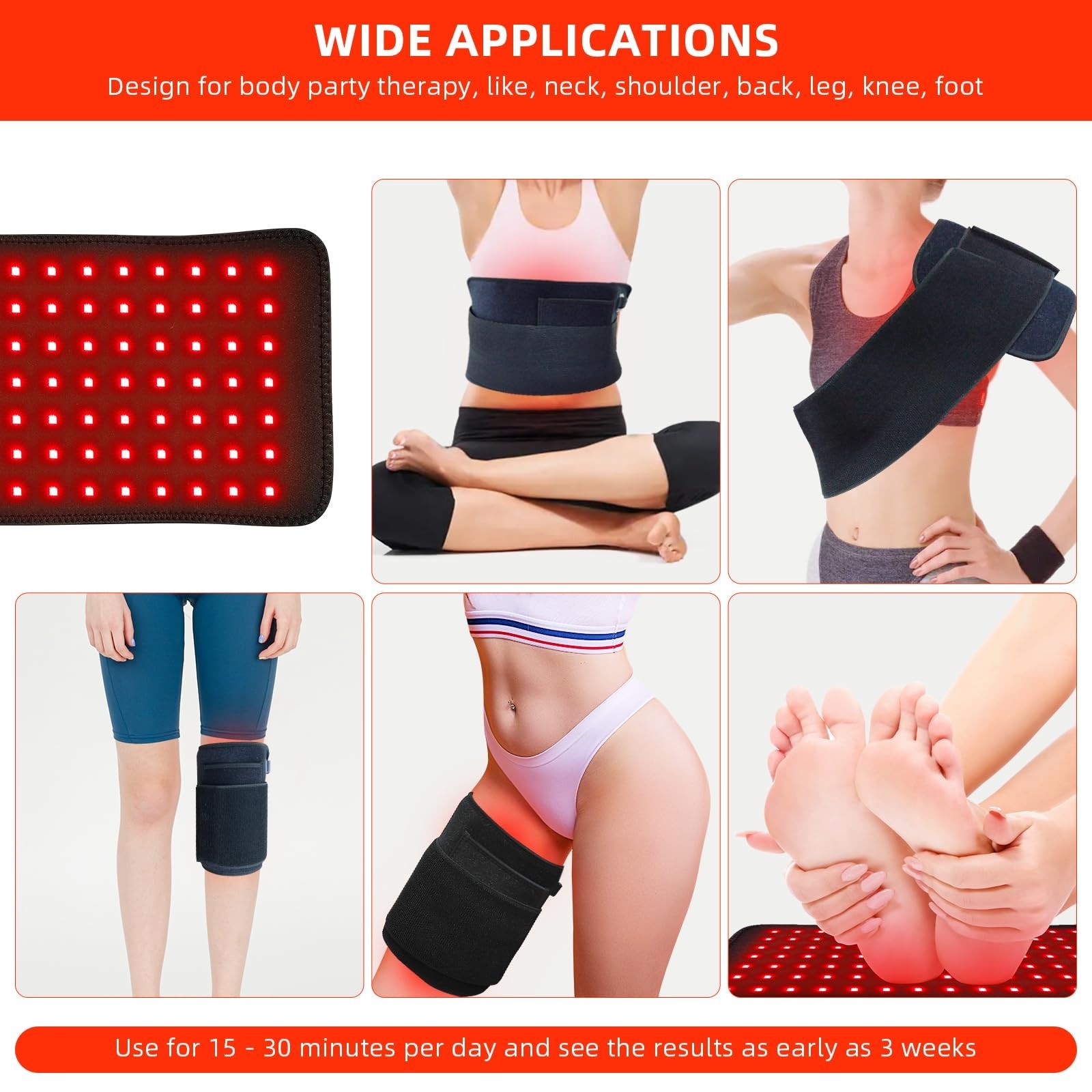 Red Light Therapy Infrared Light Therapy Pad for Body Pain NIR Deep Therapy f…