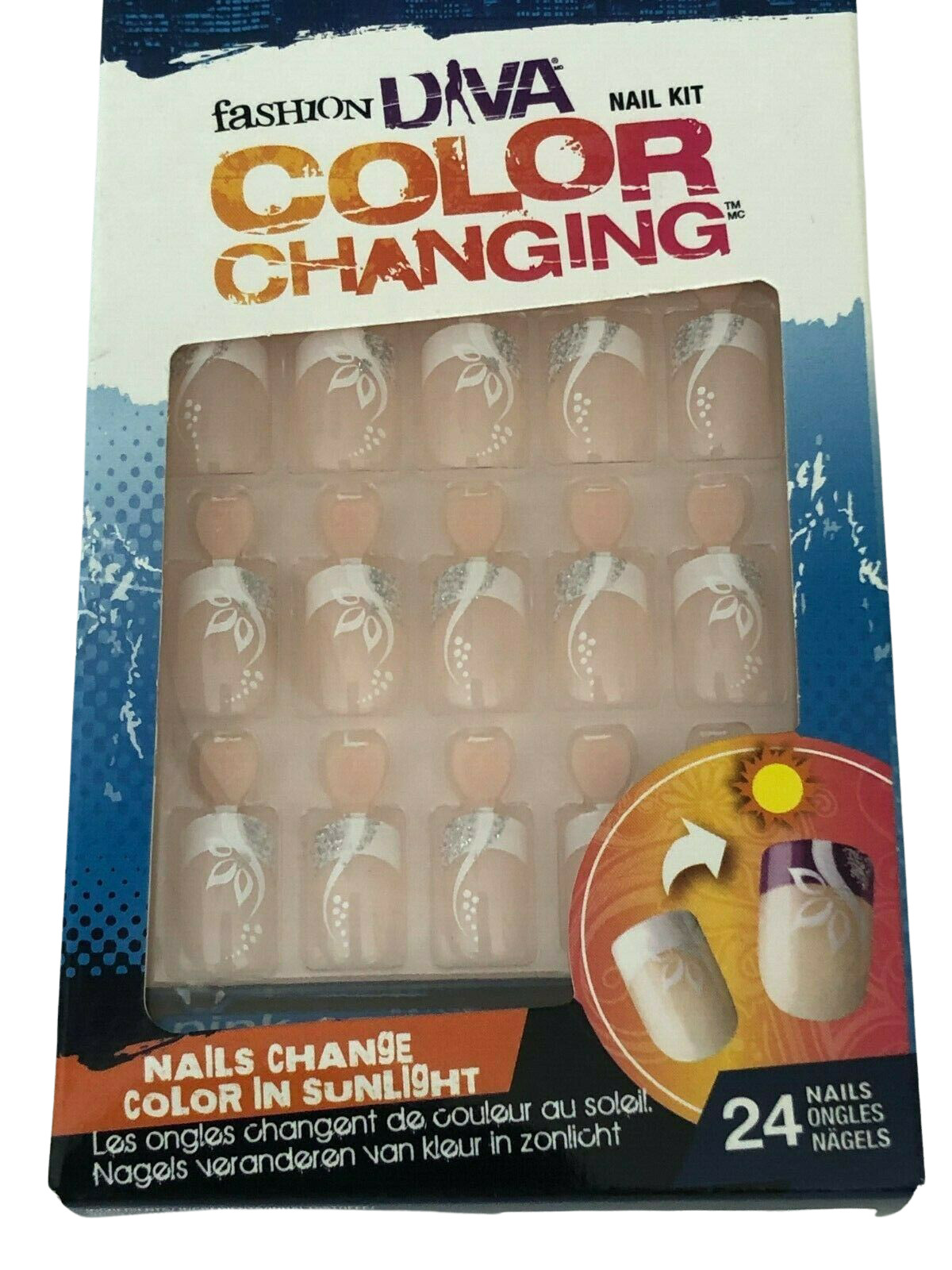 (2) KISS BROADWAY FASHION DIVA COLOR CHANGING NAILS SHORT BCFD01 (No Glue)